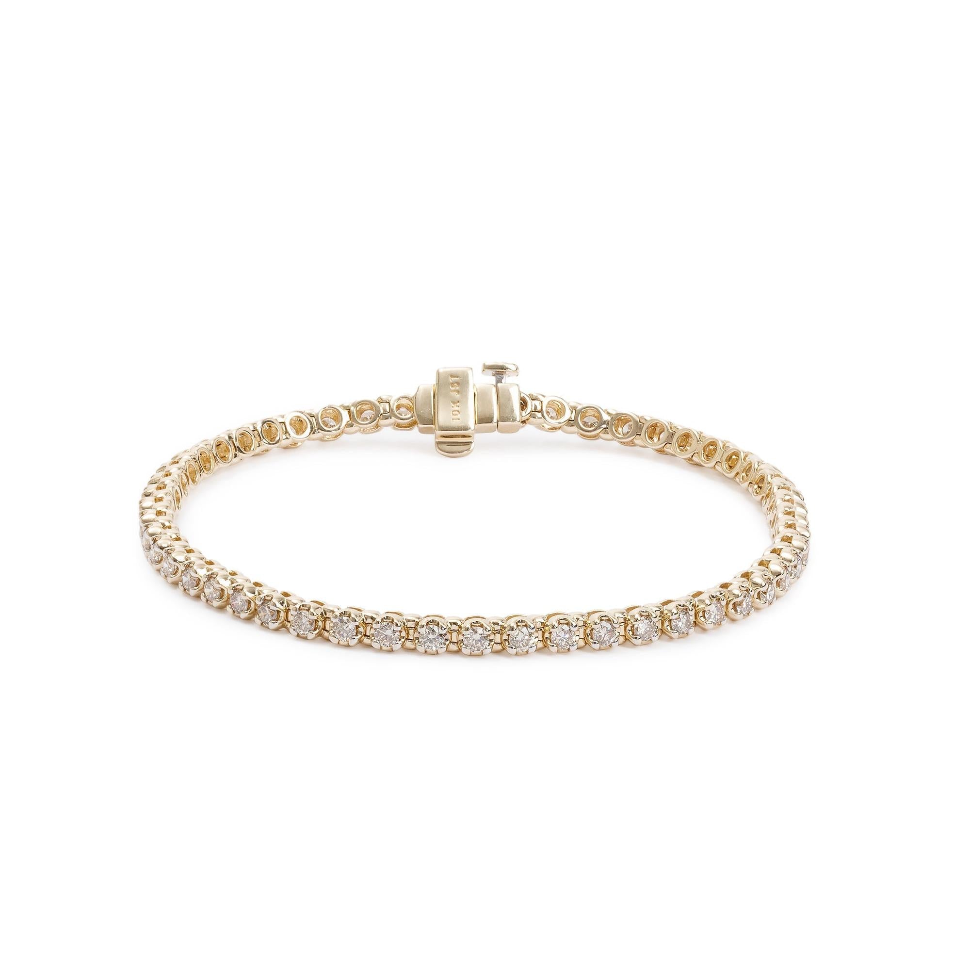 10k Yellow Gold 2.08 tcw Diamond Tennis Bracelet