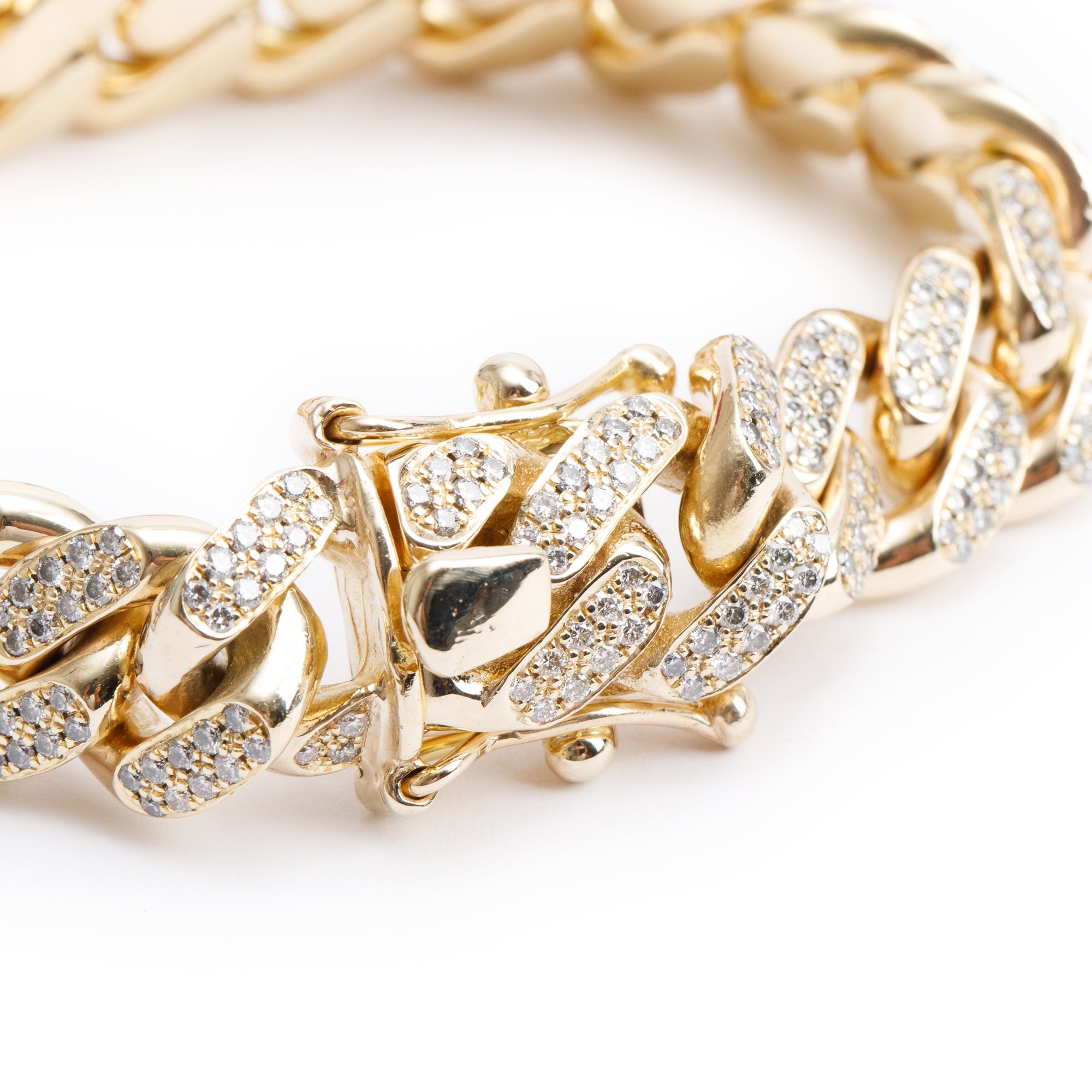 10k Yellow Gold 5.77 tcw. Diamond Cuban Link Bracelet