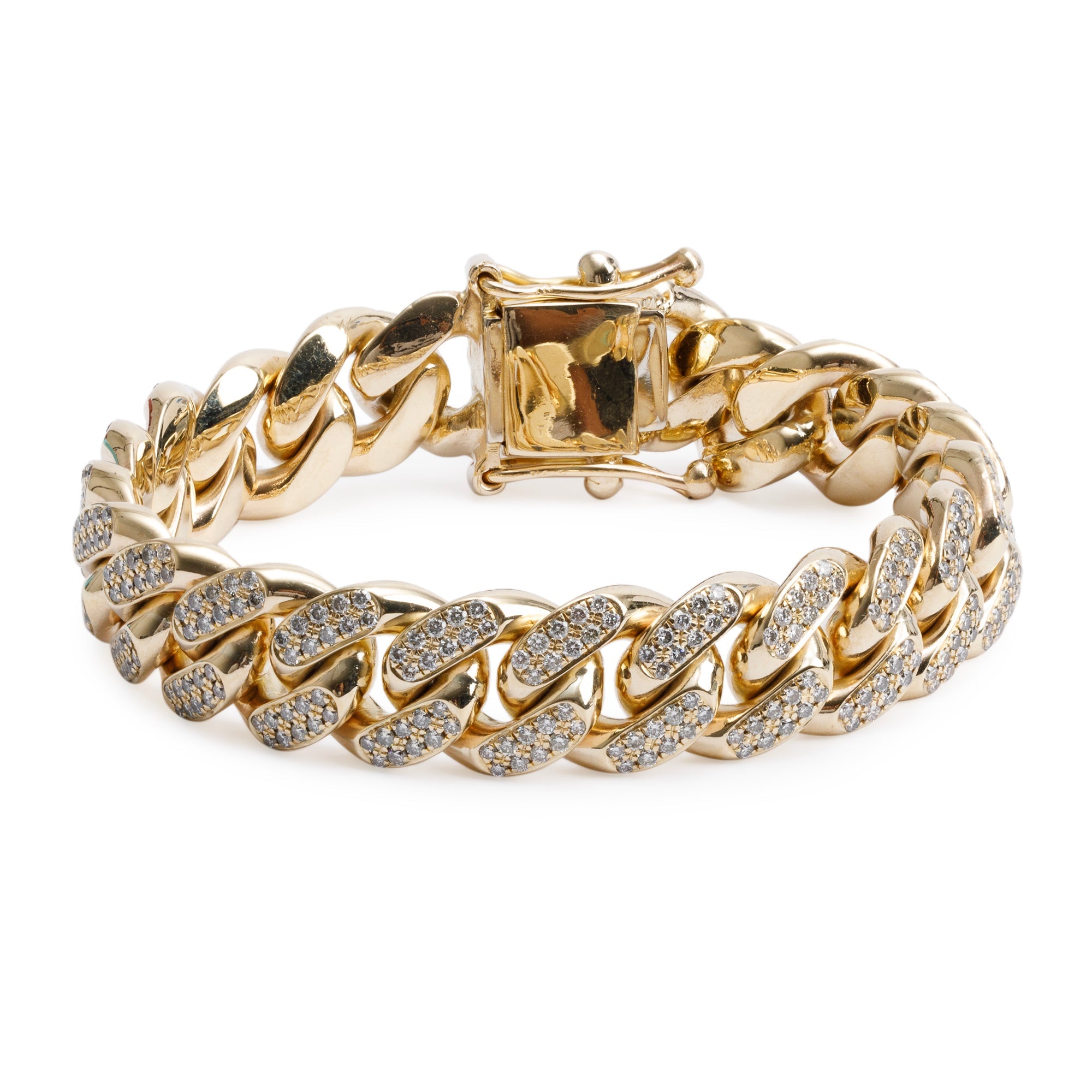 10k Yellow Gold 5.77 tcw. Diamond Cuban Link Bracelet