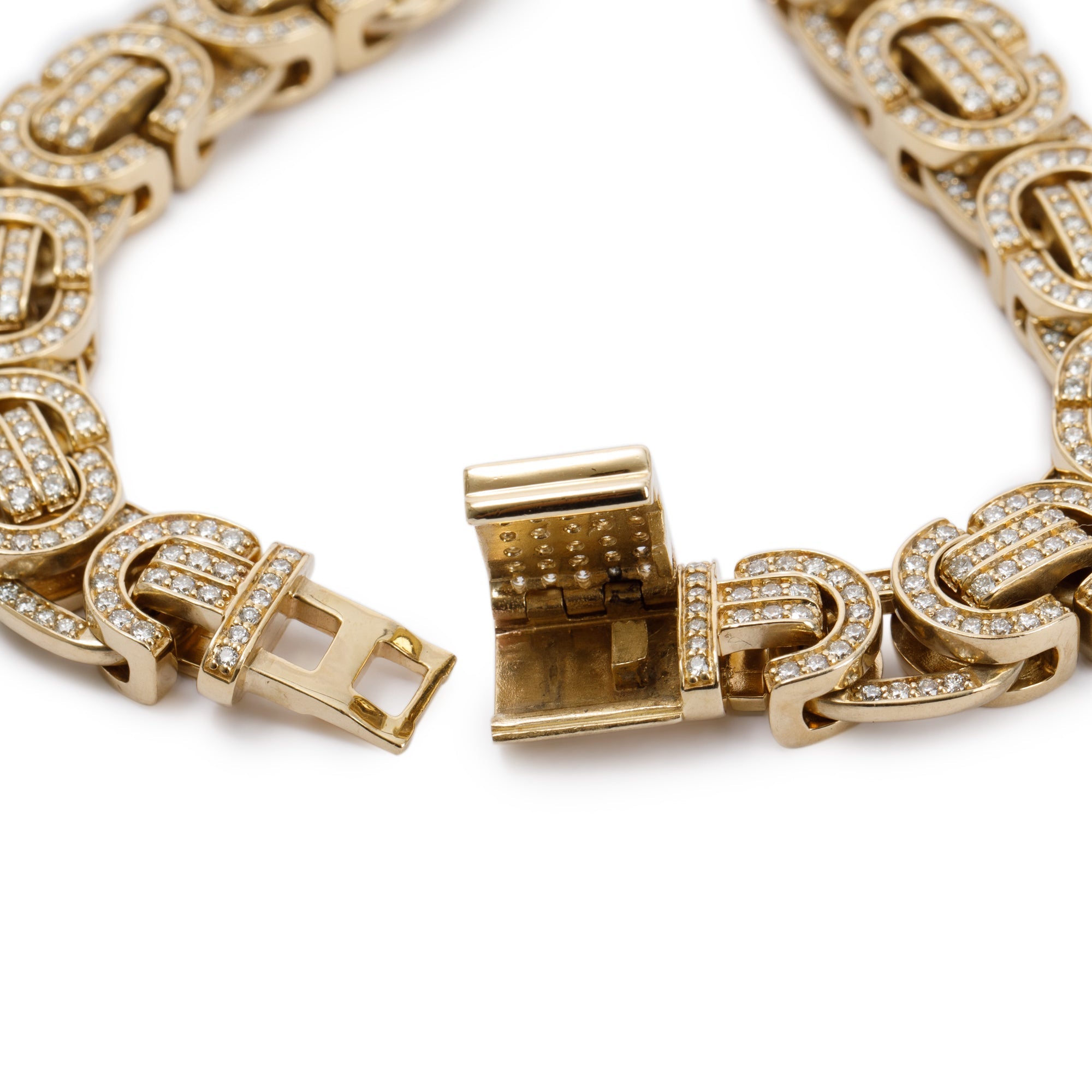 10k Yellow Gold 9.18 tcw. Diamond Link Bracelet