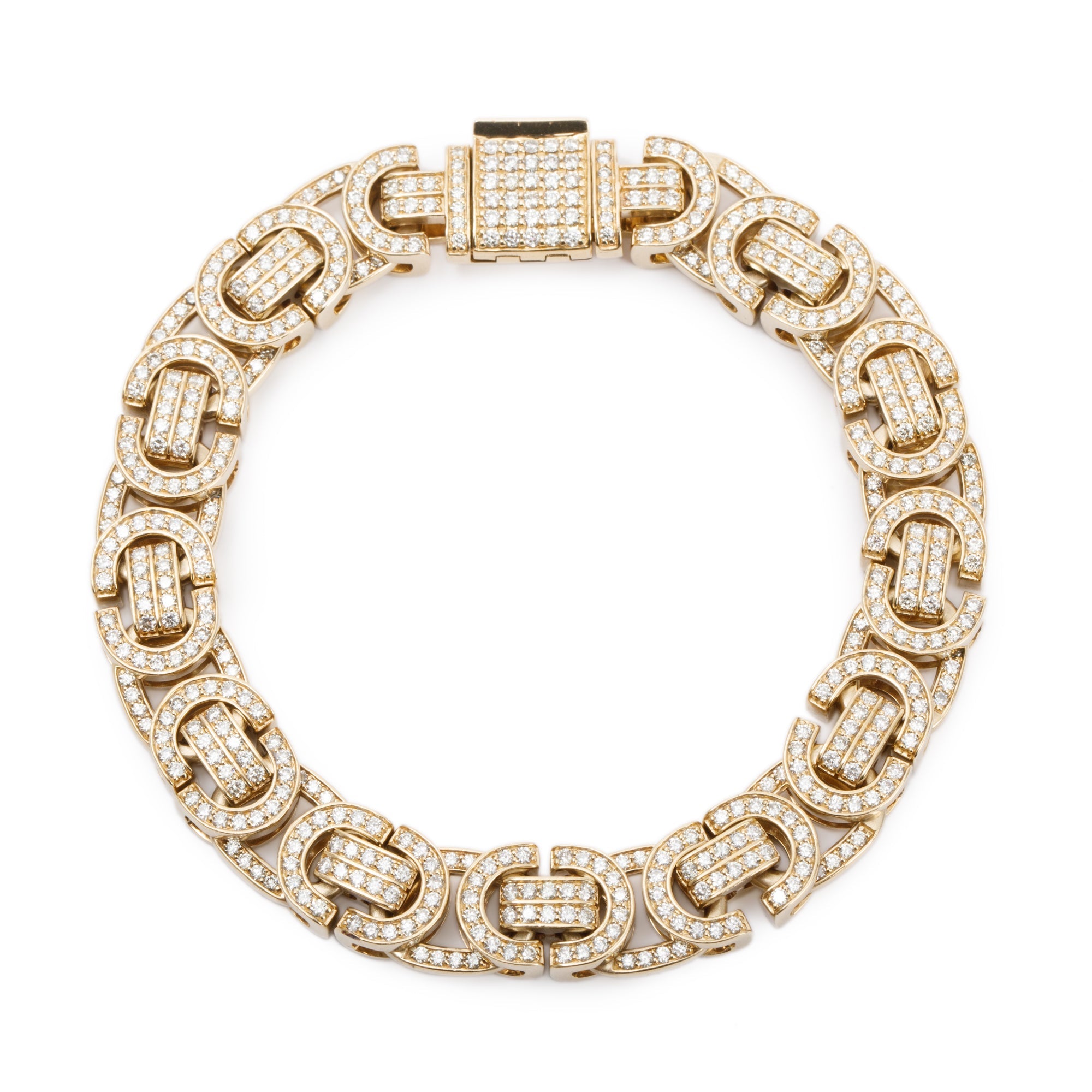 10k Yellow Gold 9.18 tcw. Diamond Link Bracelet