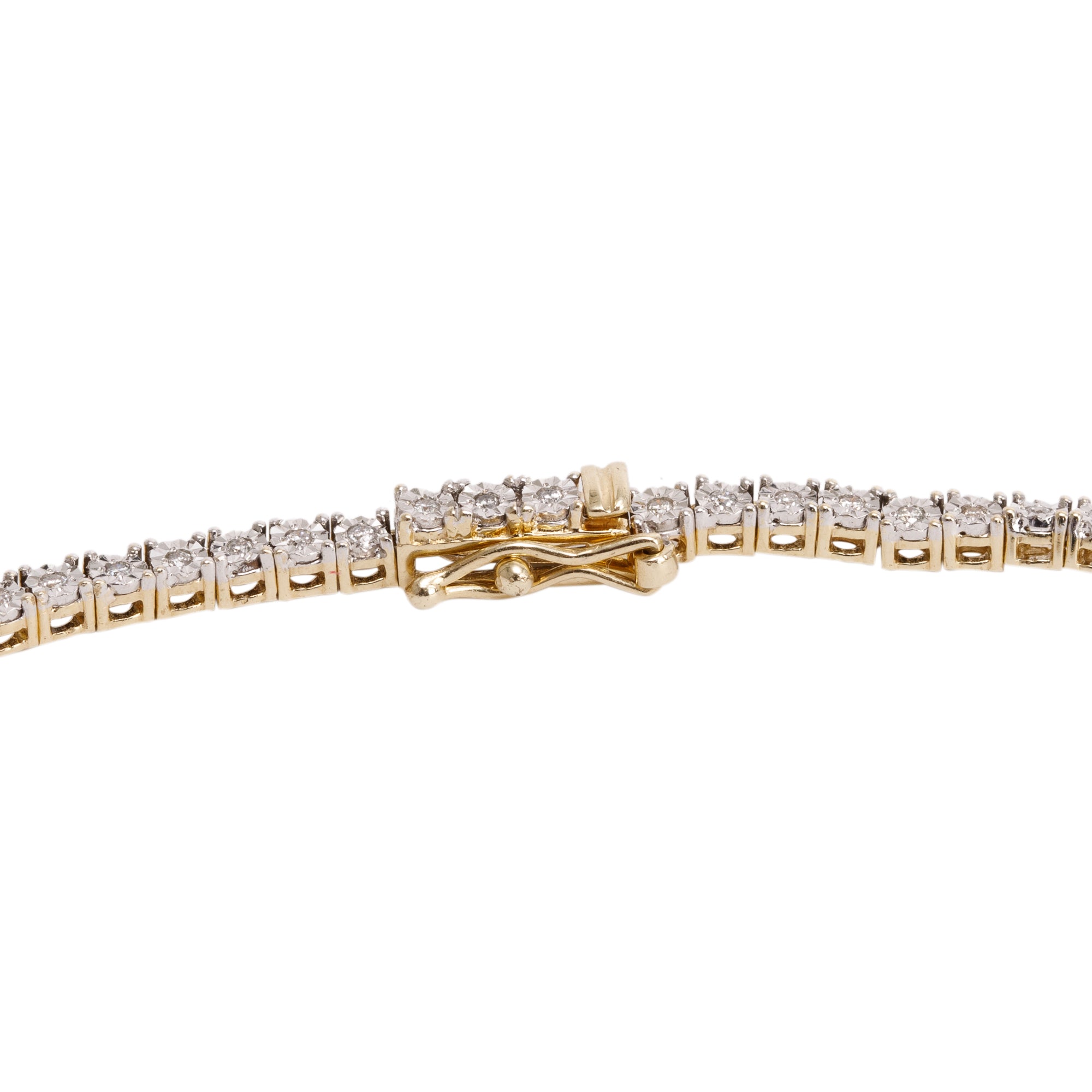 10k Yellow Gold Diamond Tennis Necklace