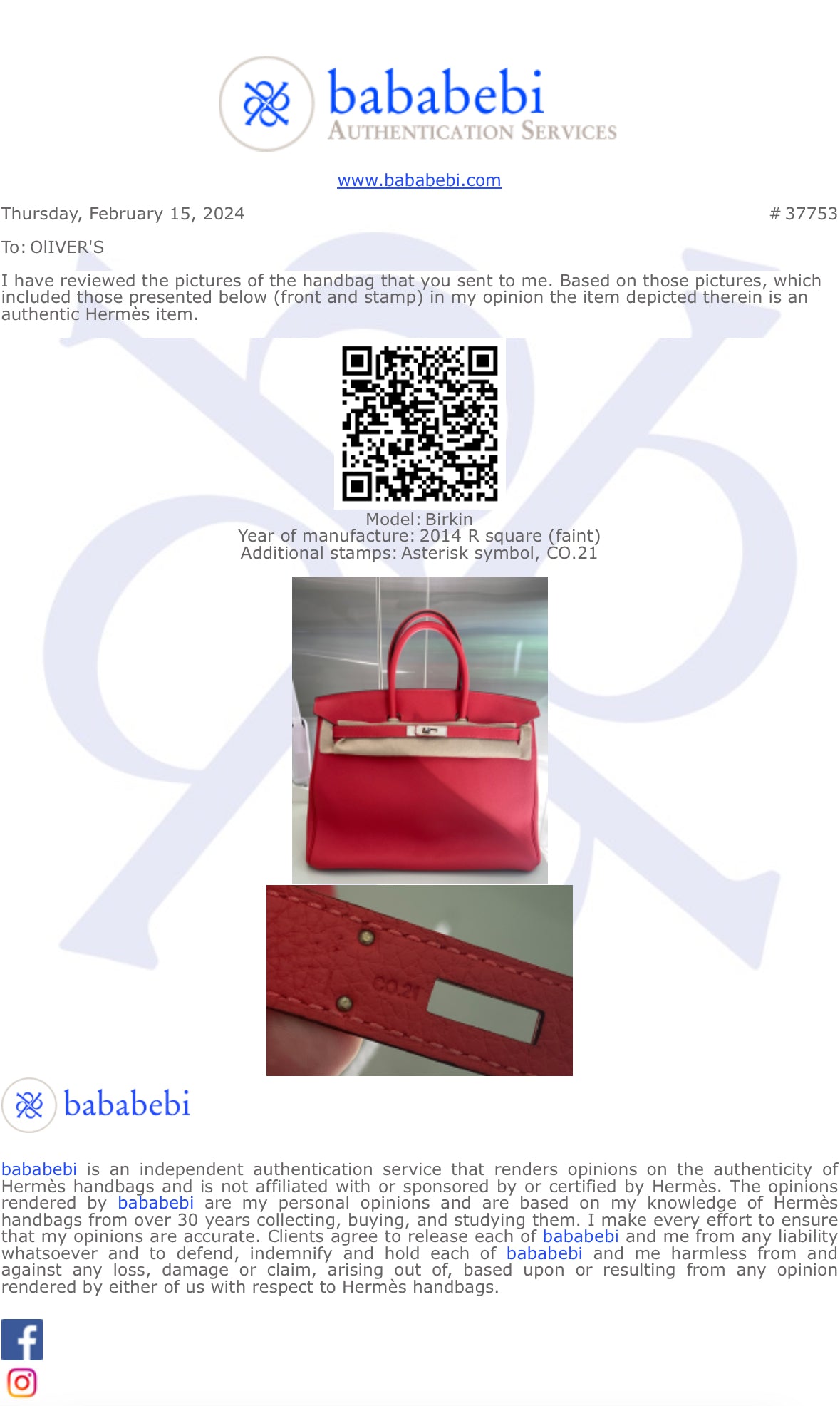 Hermes Rouge Casaque Togo Birkin 35 w/ Box
