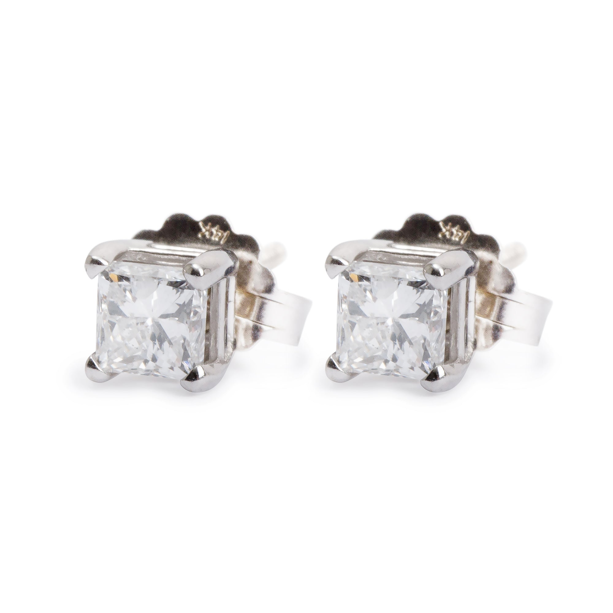 14k White Gold 0.47 tcw Diamond Stud Earrings