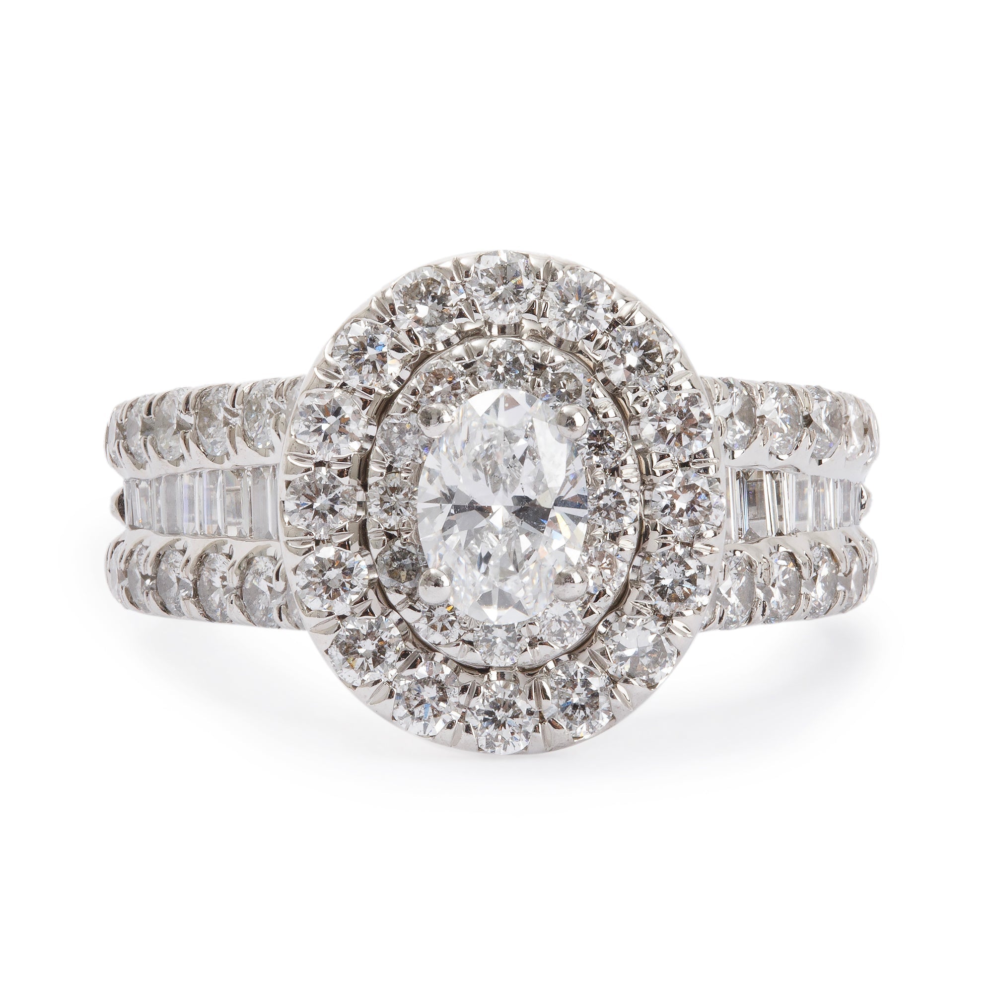 14k White Gold 0.50 ct. Oval Cut Diamond Engagement Ring