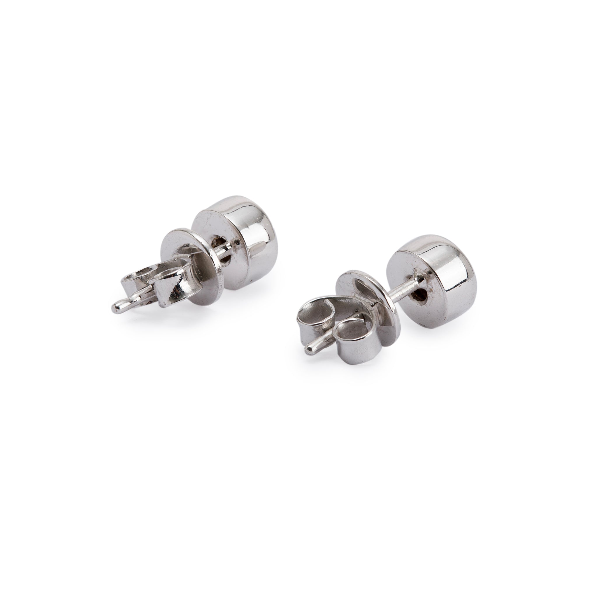 14k White Gold 0.55 tcw. Bezel-Set Diamond Stud Earrings