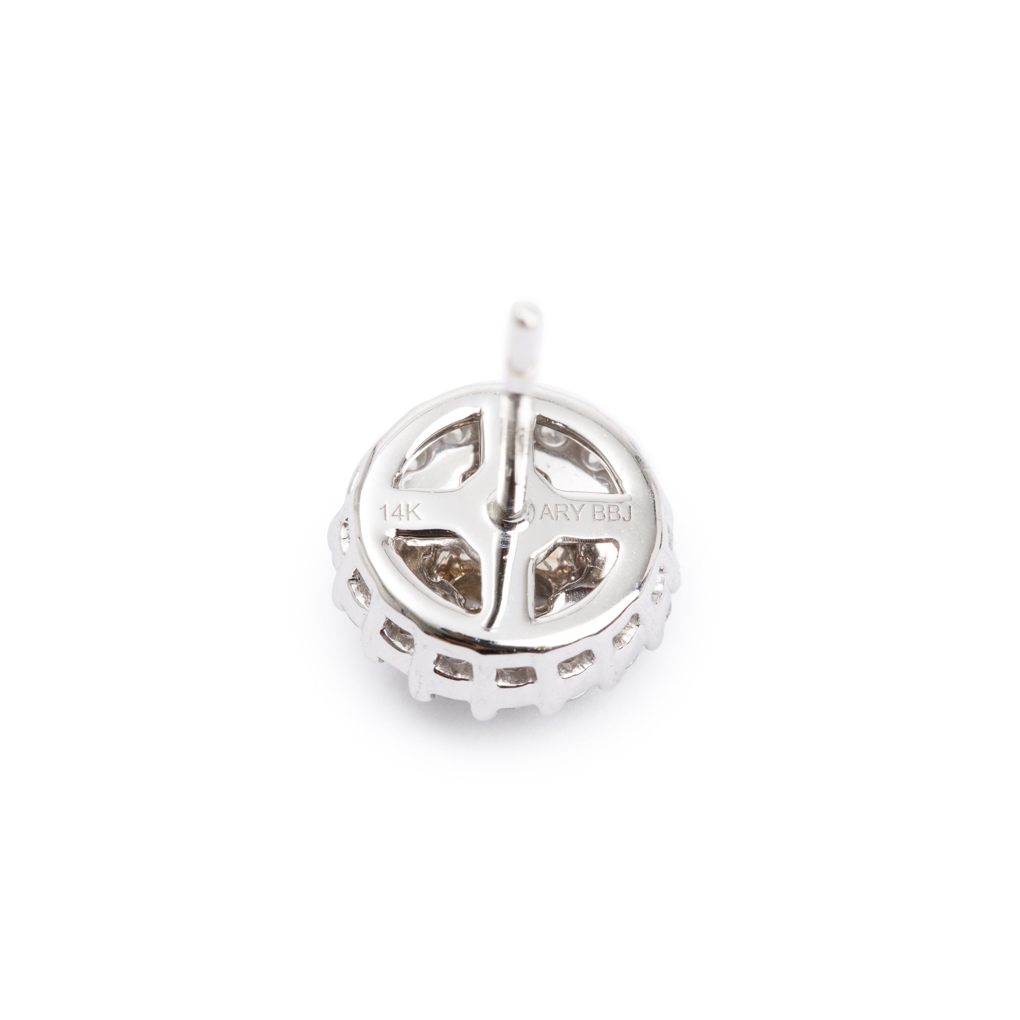 14k White Gold 0.62 tcw. Diamond Cluster Earrings