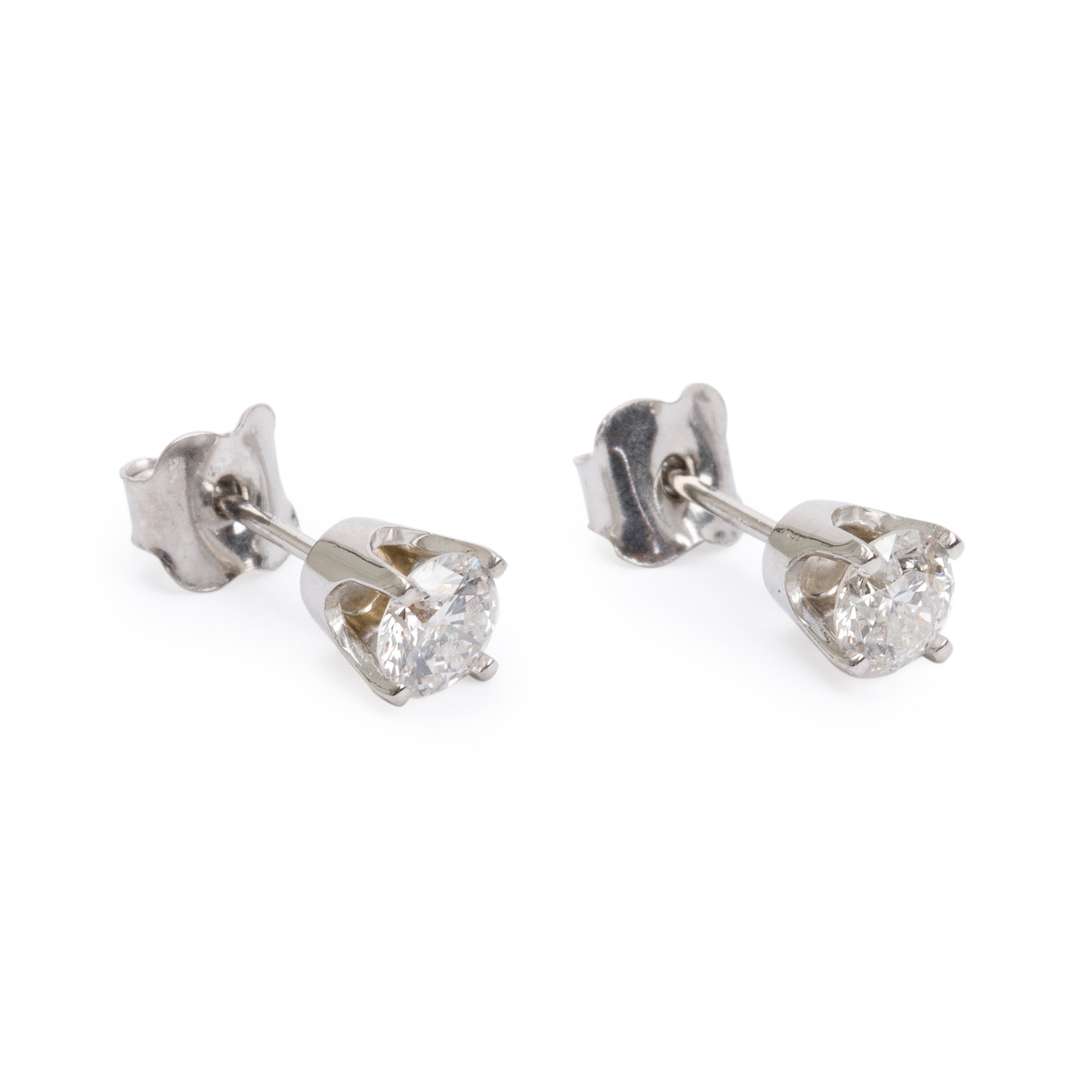 14k White Gold 0.77 tcw. Diamond Stud Earrings