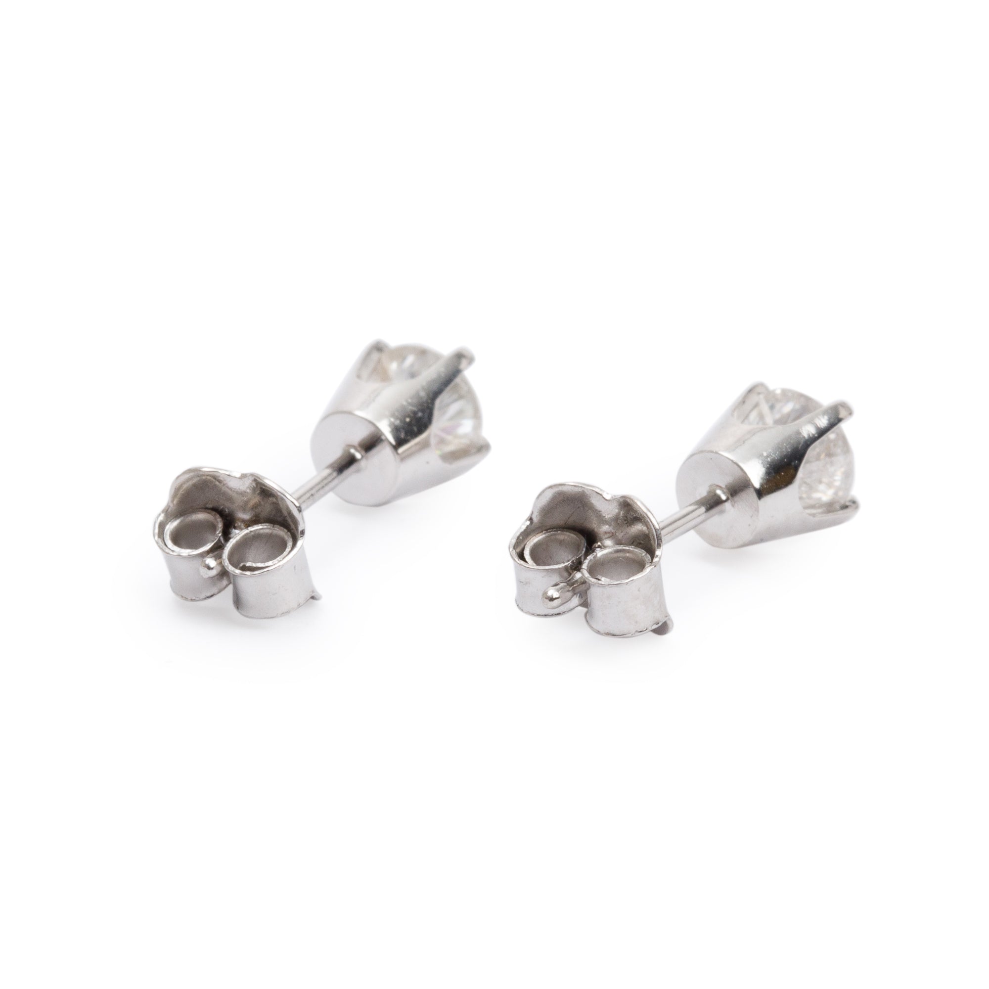14k White Gold 0.77 tcw. Diamond Stud Earrings
