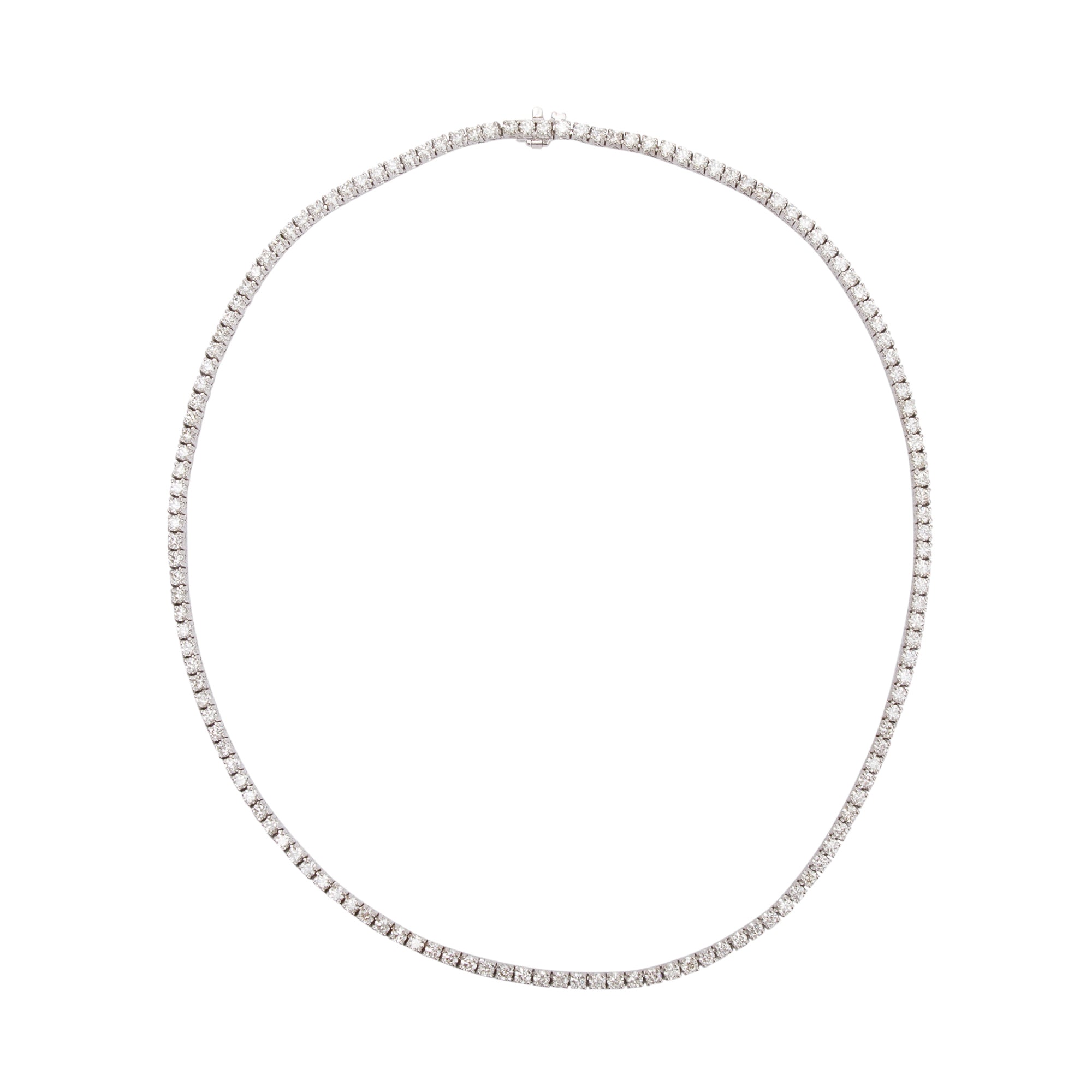 14k White Gold 13.30 tcw. Diamond Tennis Necklace
