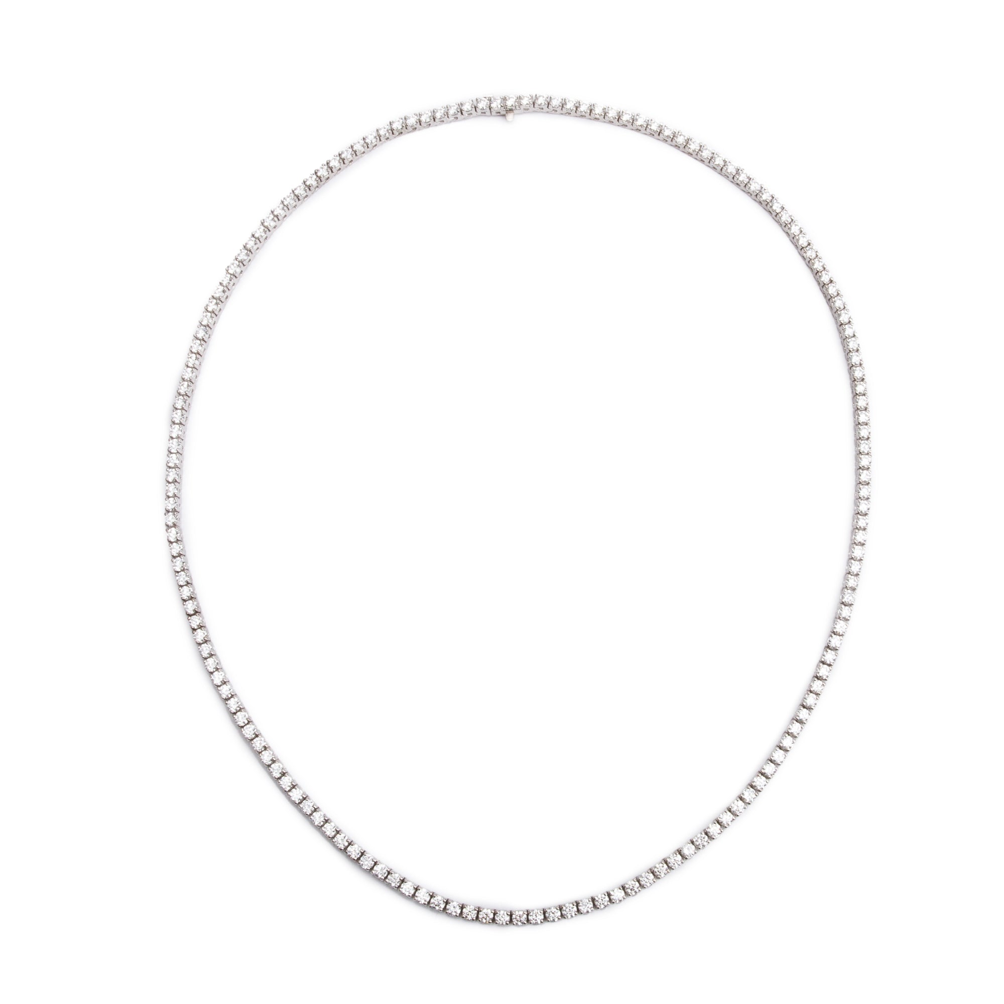 14k White Gold 19.38 tcw. Diamond Tennis Necklace