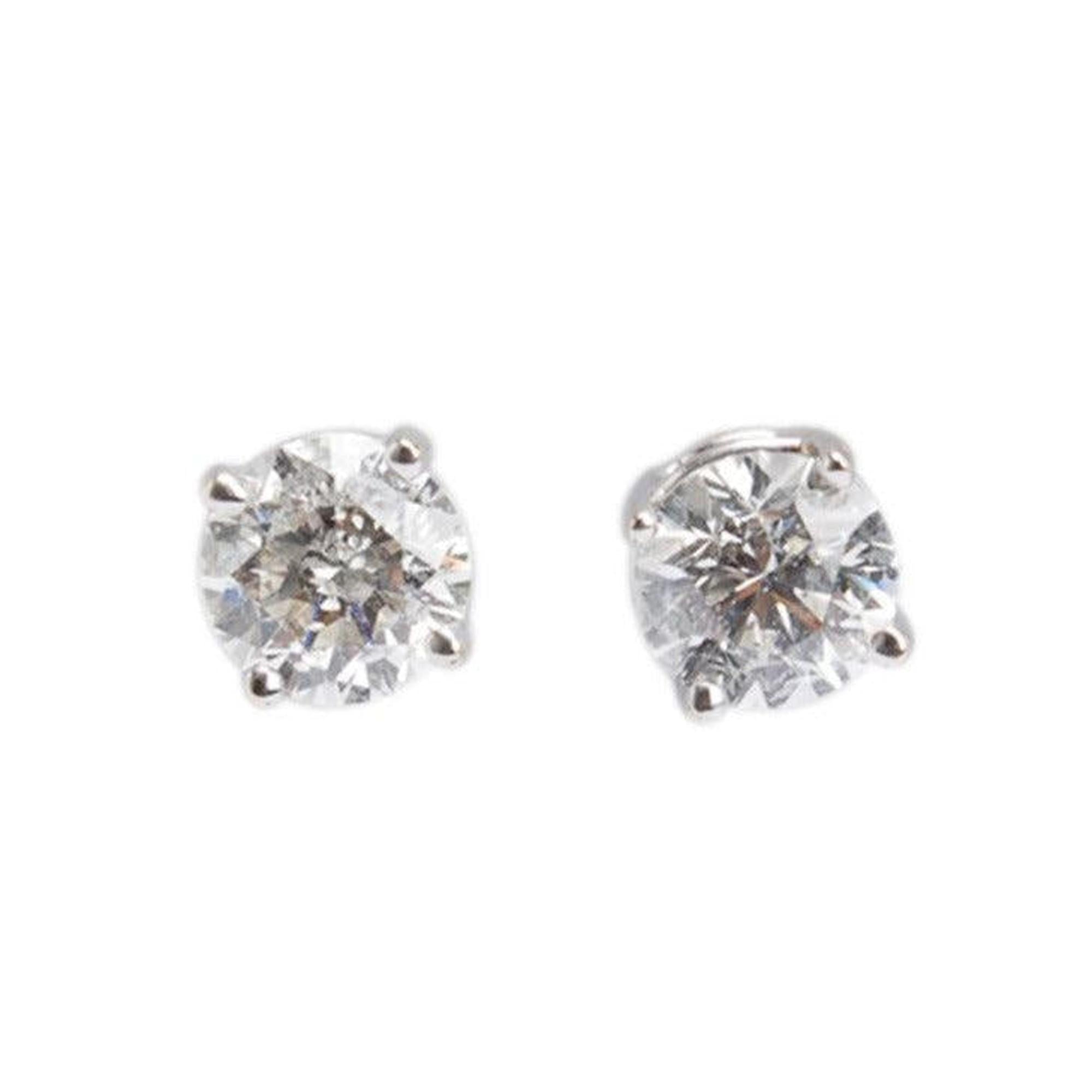 14k White Gold 1.00 tcw. Diamond Stud Earrings