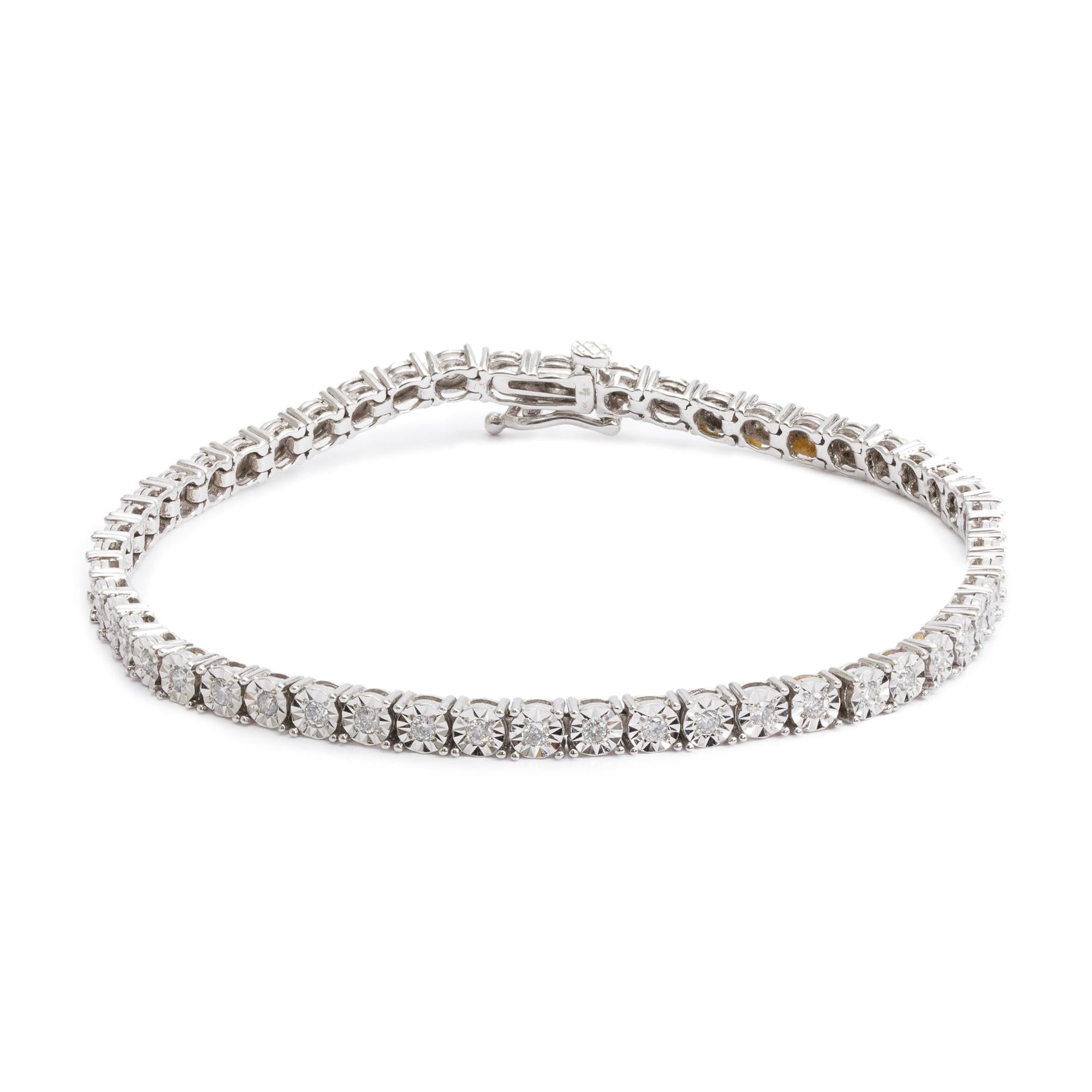 14k White Gold 1.00 tcw. Diamond Tennis Bracelet