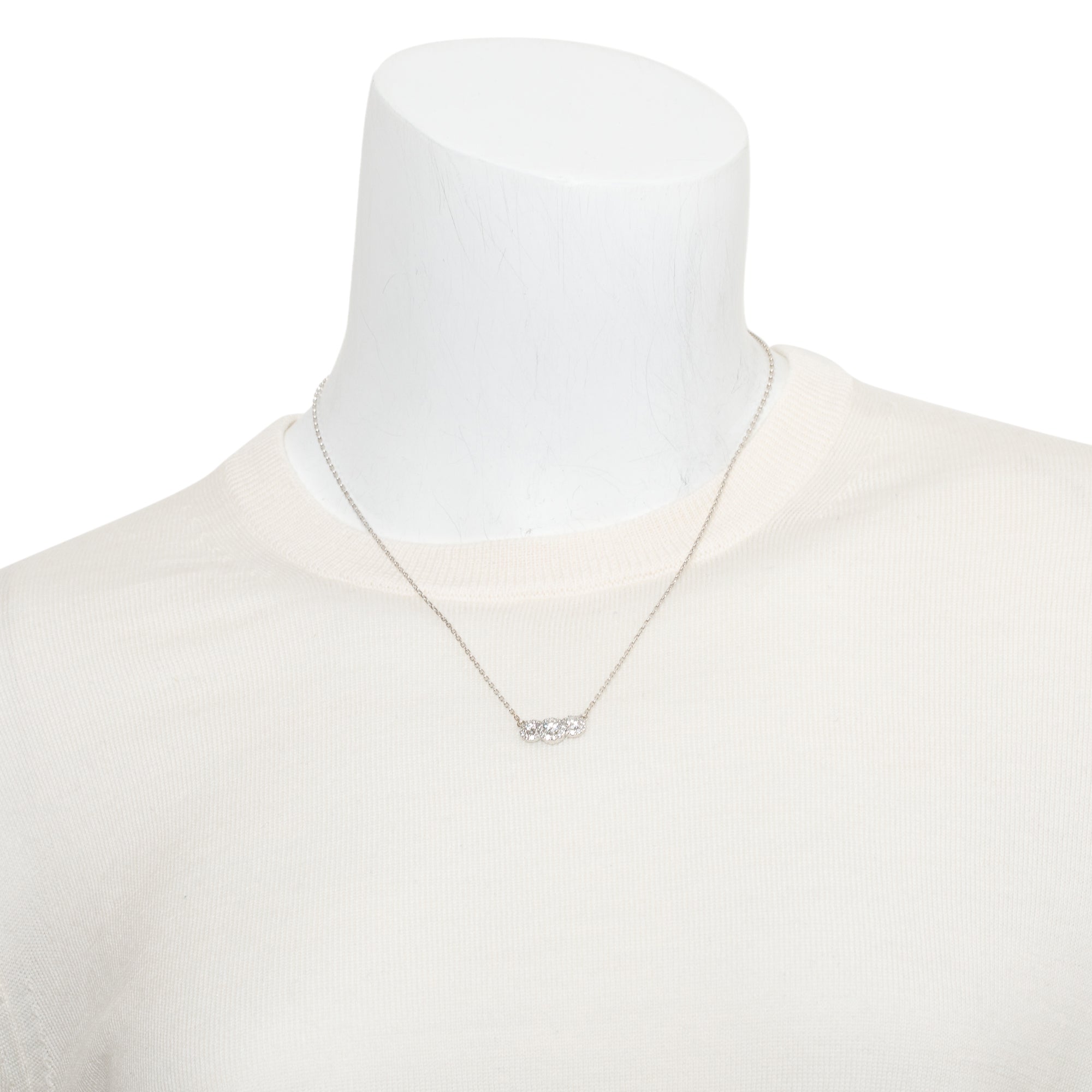 14k White Gold 1.11 tcw. Diamond Pendant Necklace