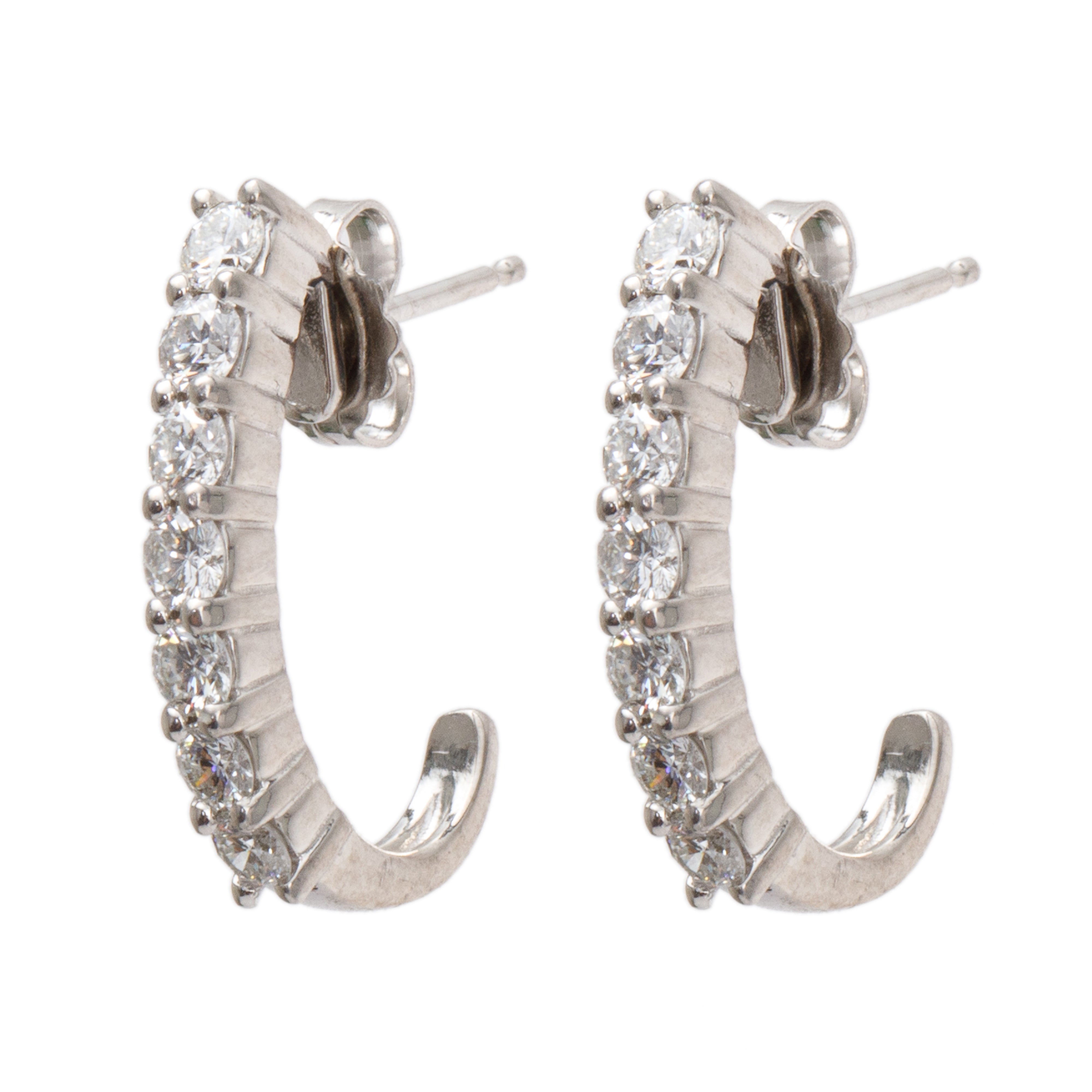 14k White Gold 1.12 tcw. Diamond Earrings
