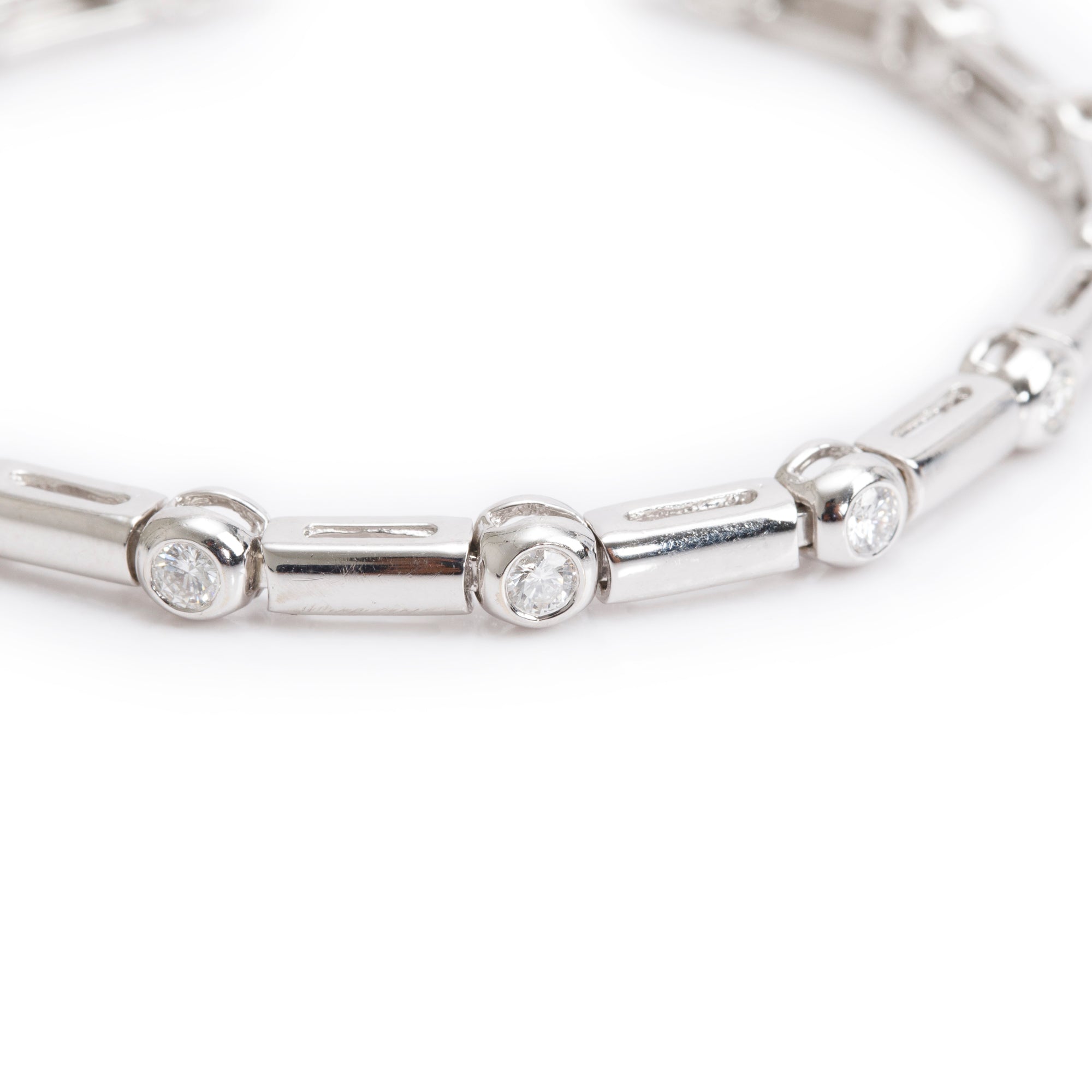 14k White Gold 1.12 tcw. Diamond Link Bracelet