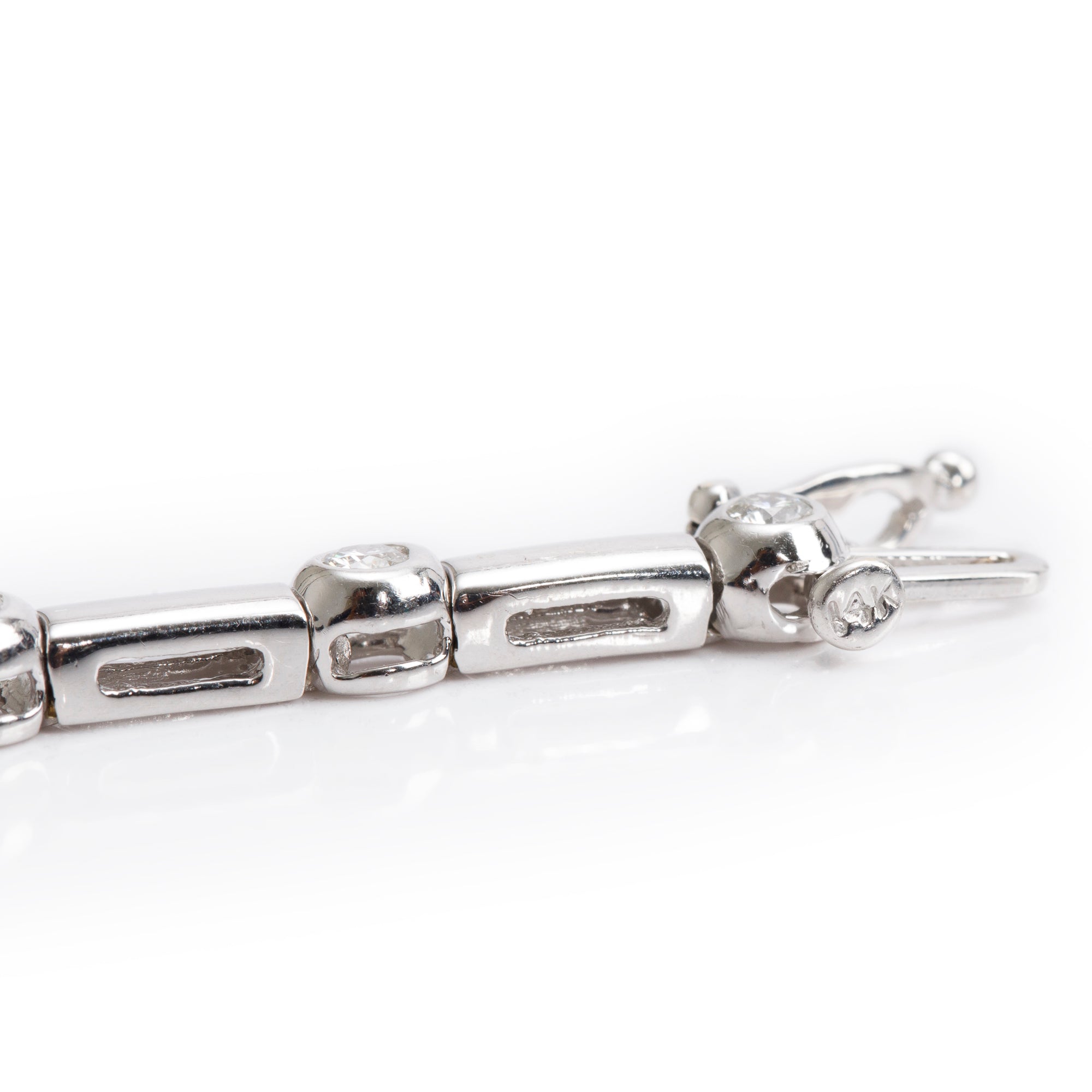 14k White Gold 1.12 tcw. Diamond Link Bracelet