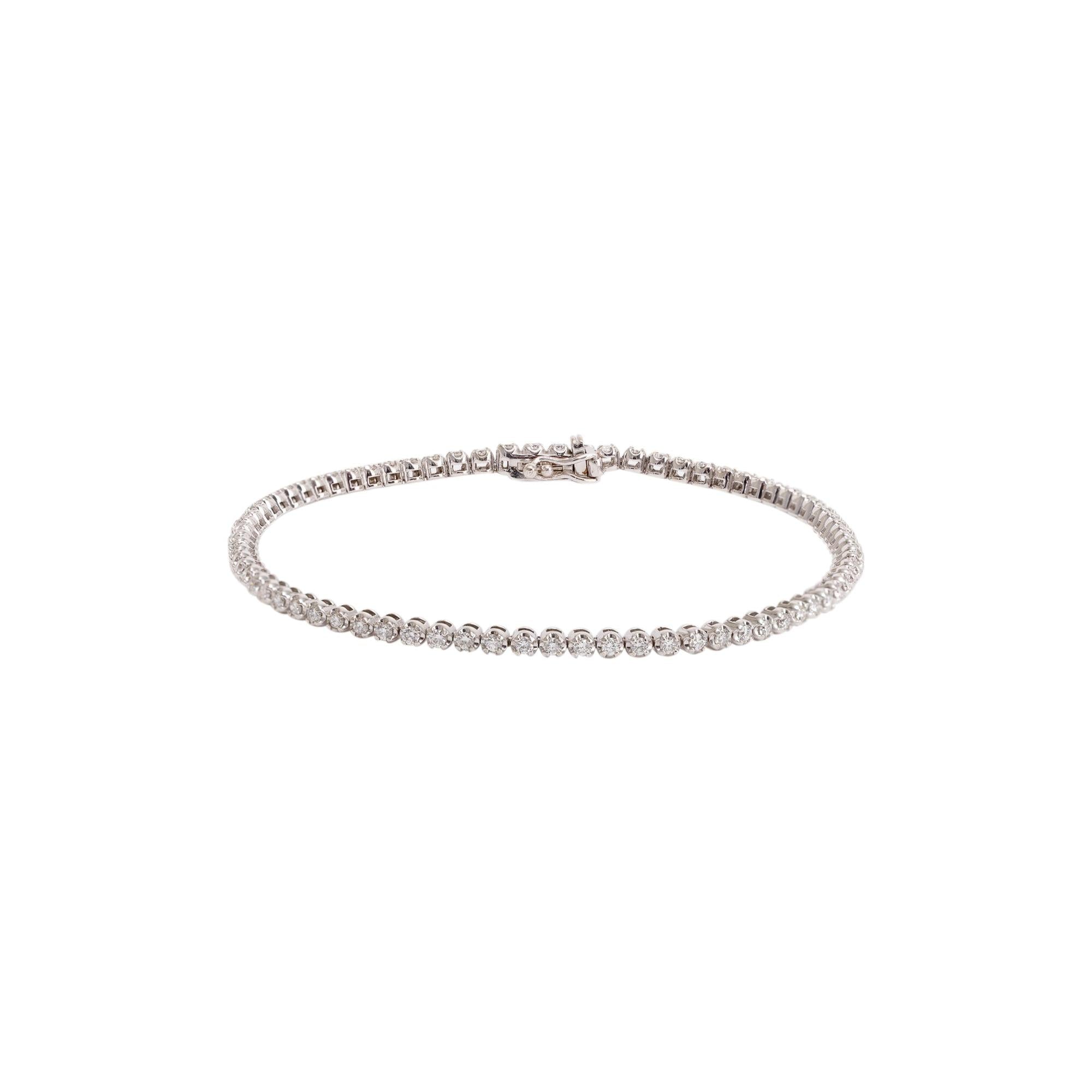 14k White Gold 1.15 tcw. Diamond Tennis Bracelet