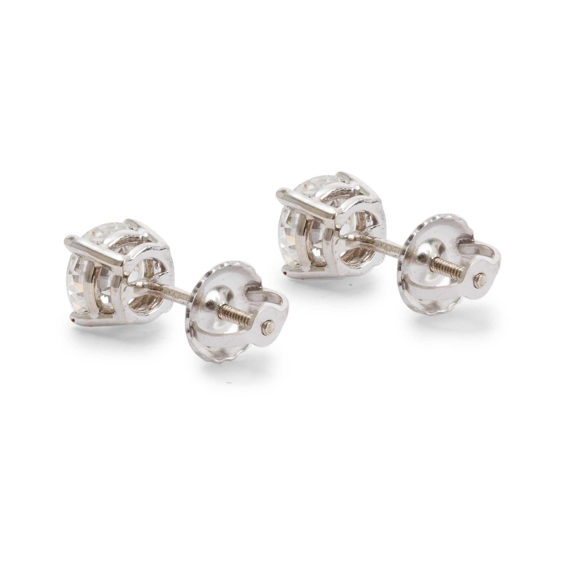 14k White Gold 1.19 tcw. Diamond Stud Earrings