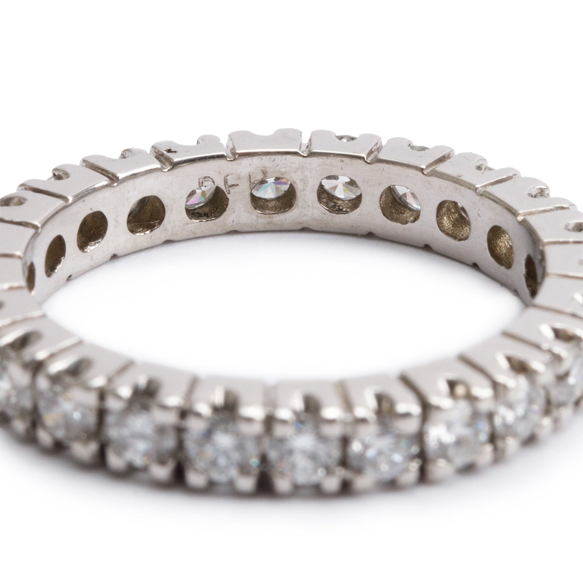 14k White Gold 1.20 tcw. Diamond Eternity Band Ring, Size 5.5