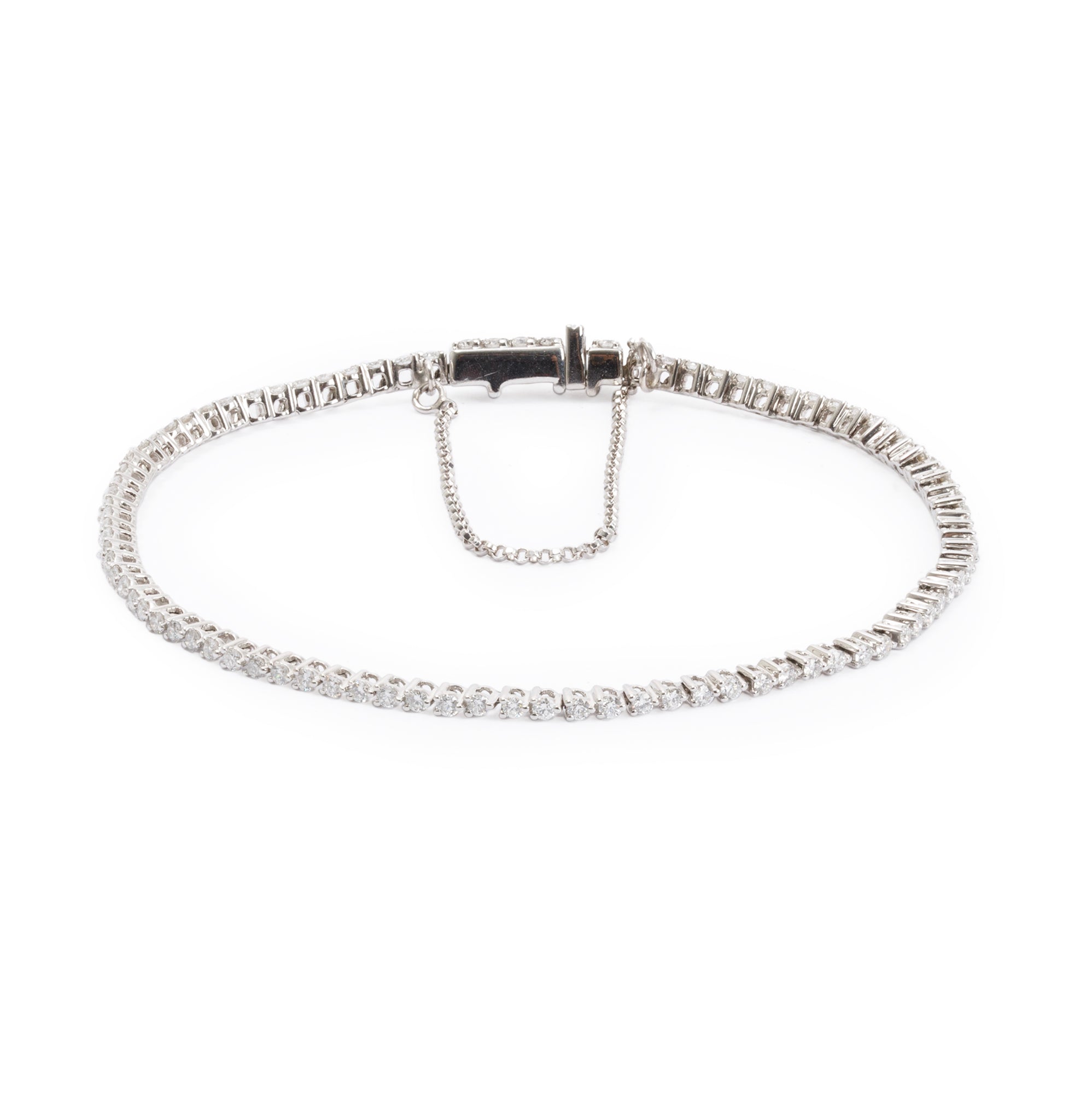 14k White Gold 1.38 tcw. Diamond Tennis Bracelet