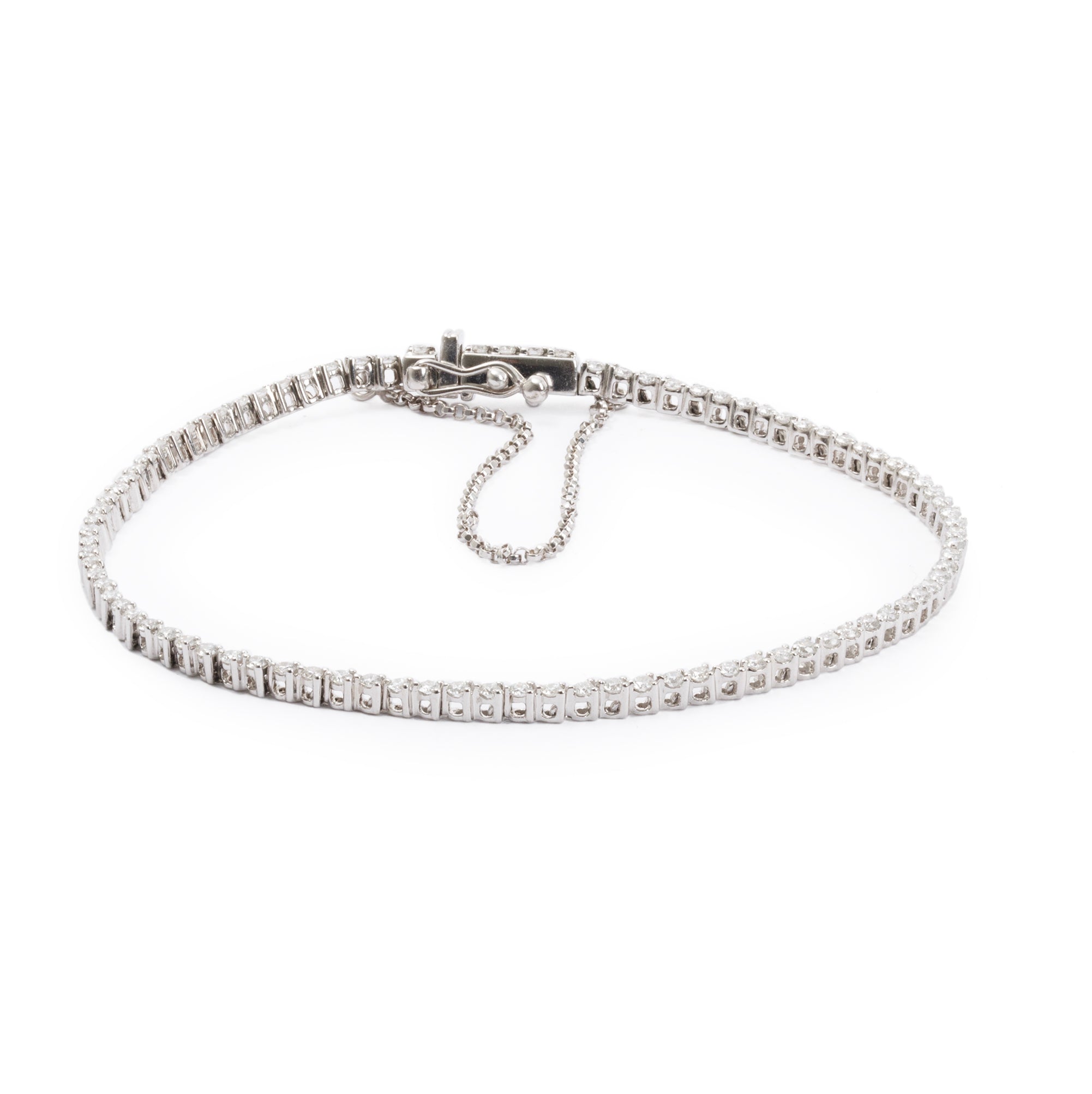14k White Gold 1.38 tcw. Diamond Tennis Bracelet
