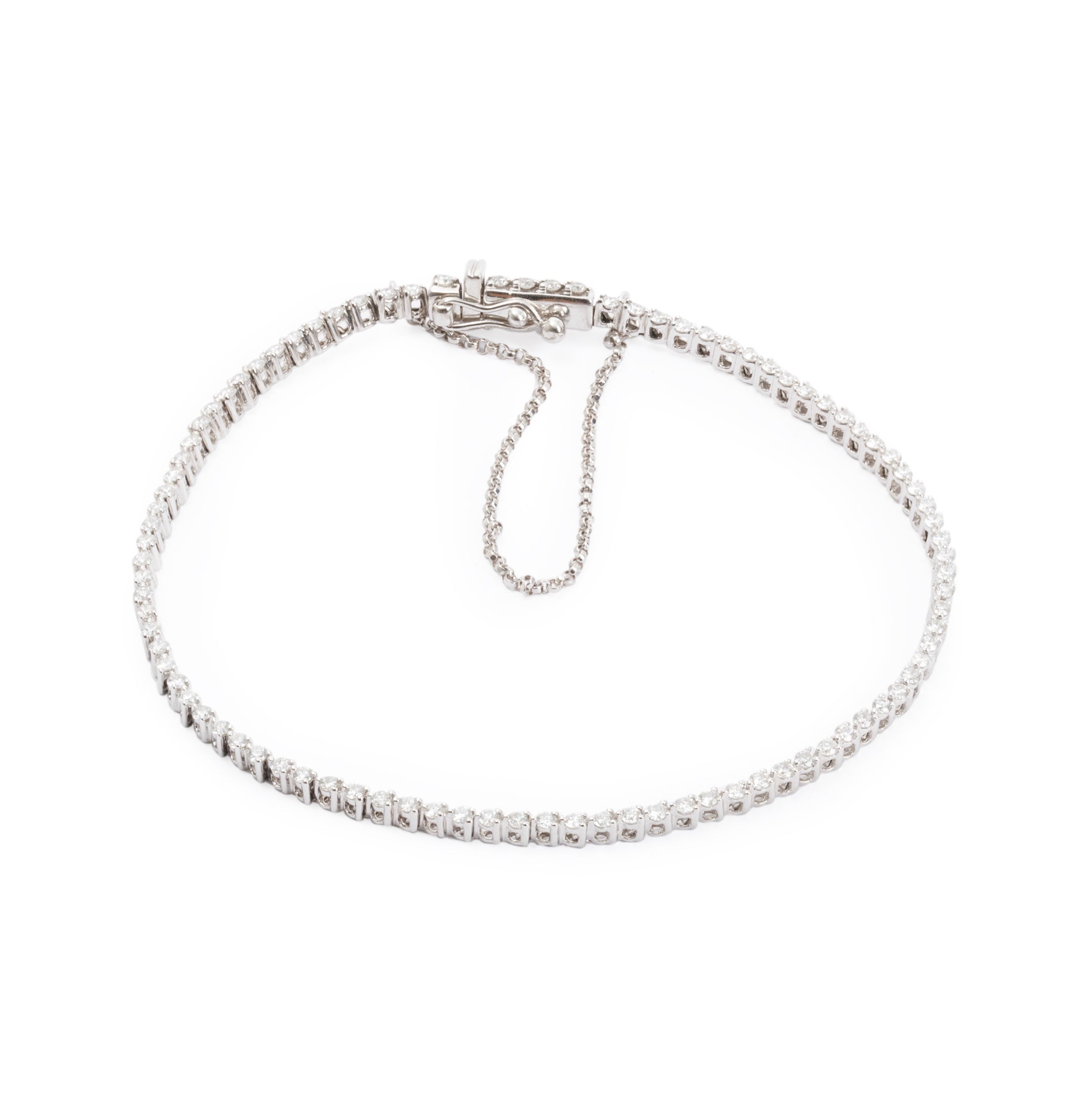 14k White Gold 1.38 tcw. Diamond Tennis Bracelet