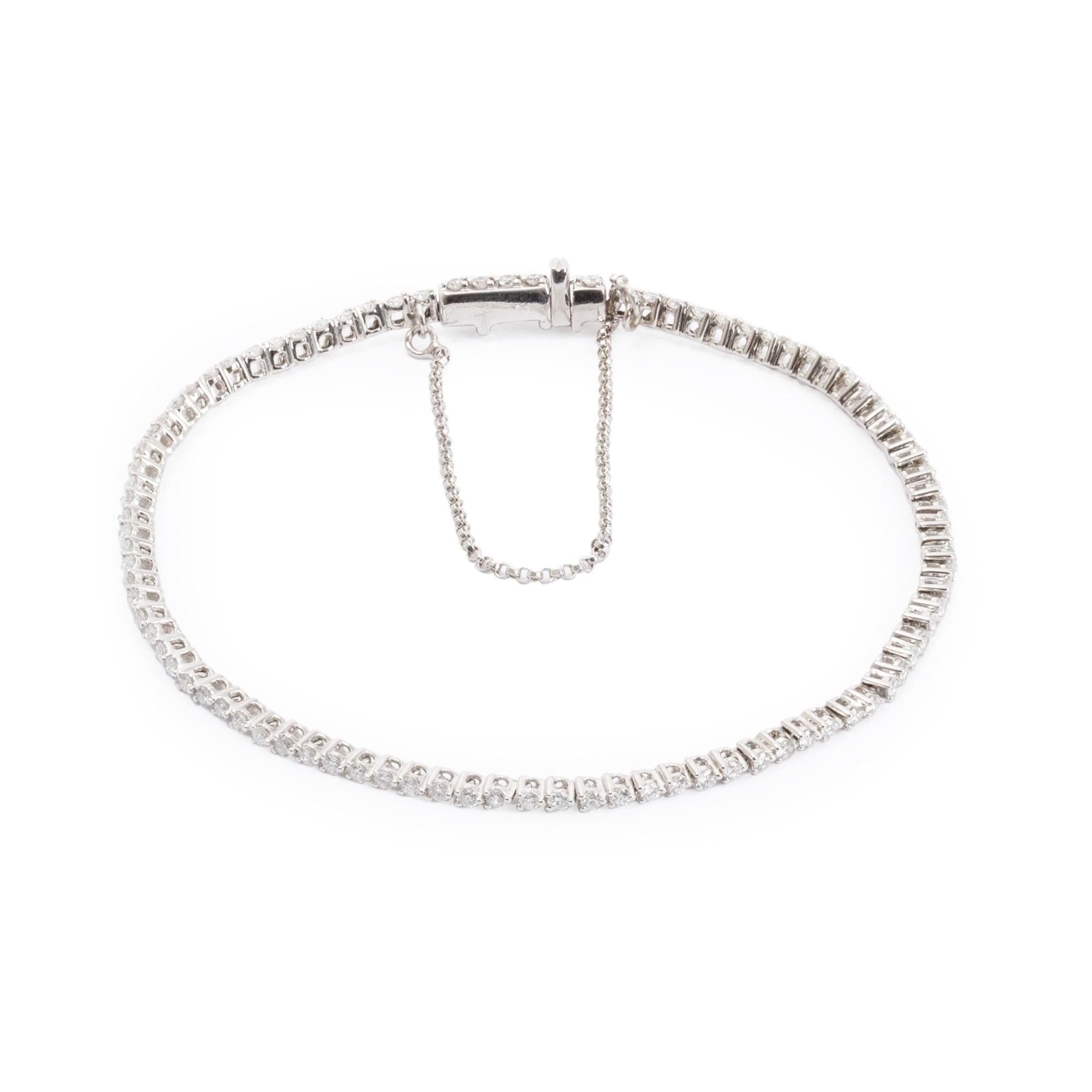 14k White Gold 1.38 tcw. Diamond Tennis Bracelet