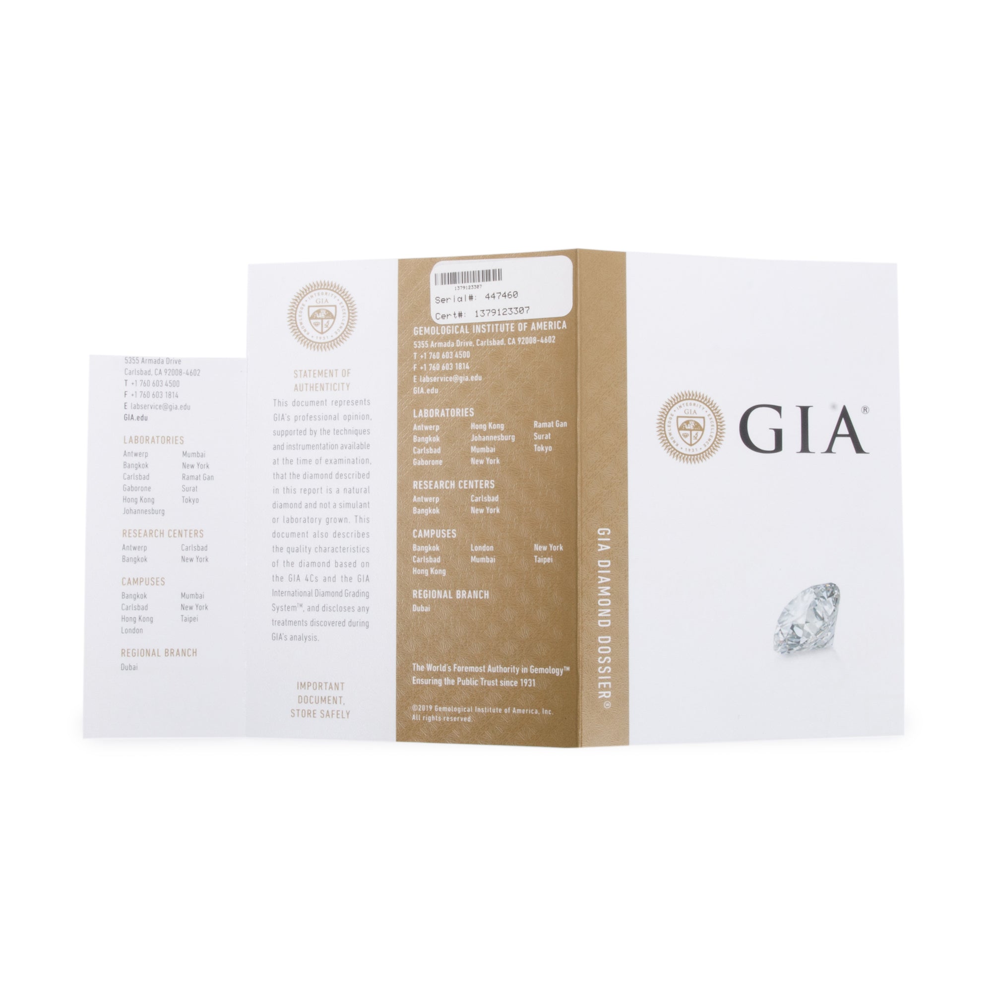 14k White Gold 1.40 tcw Diamond Stud Earrings w/ GIA Certificates