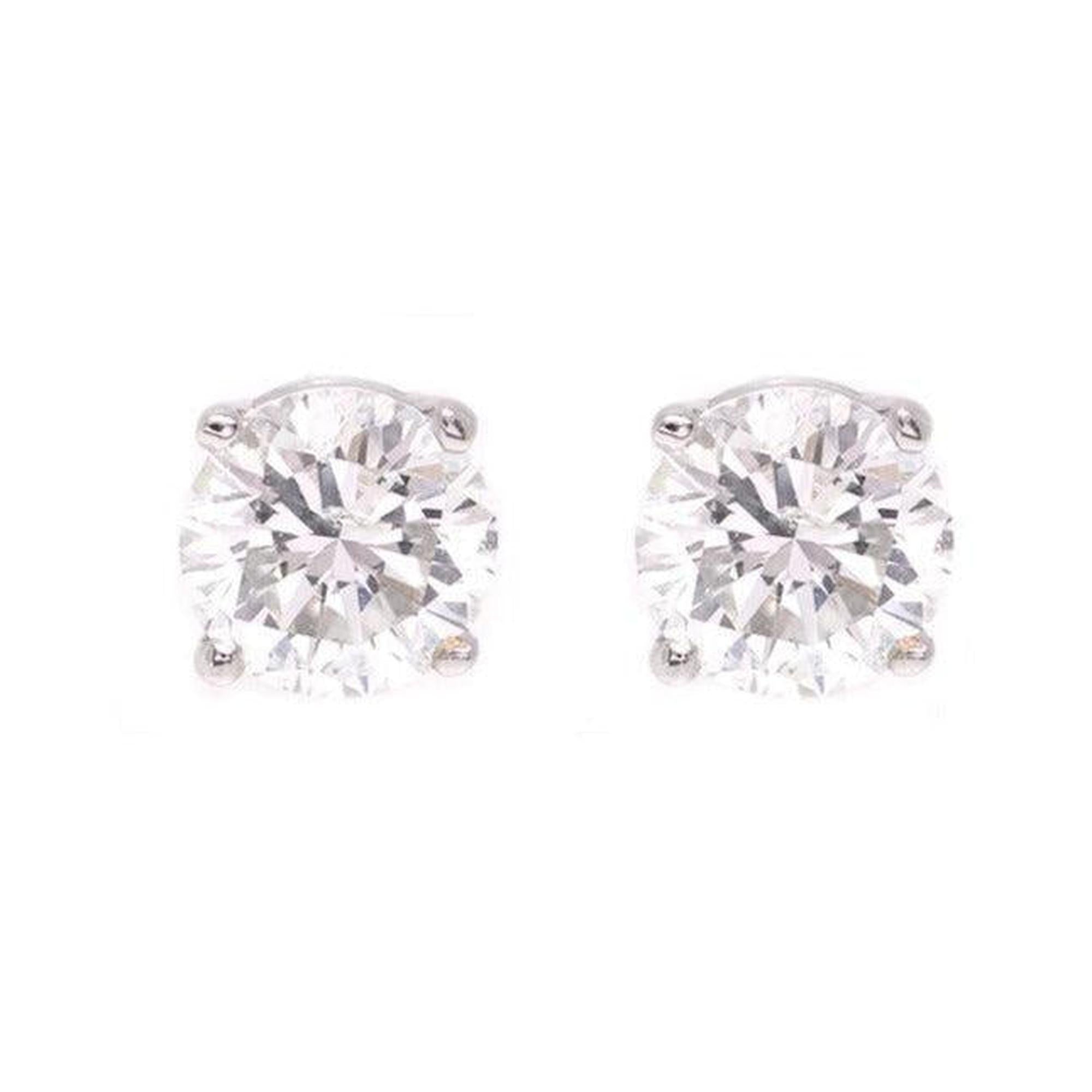 14k White Gold 1.50 tcw. Diamond Stud Earrings