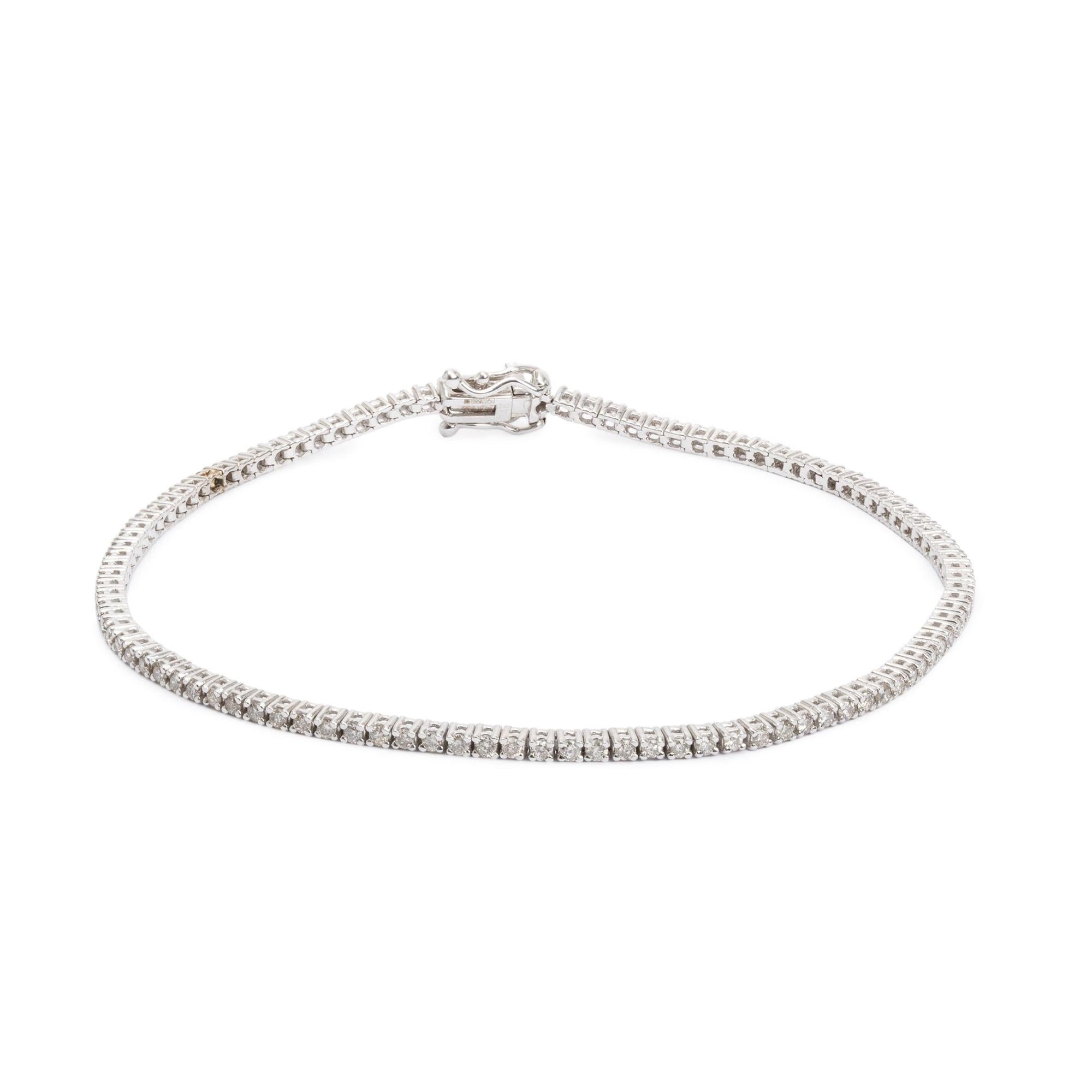 14k White Gold 1.55 tcw. Diamond Tennis Bracelet