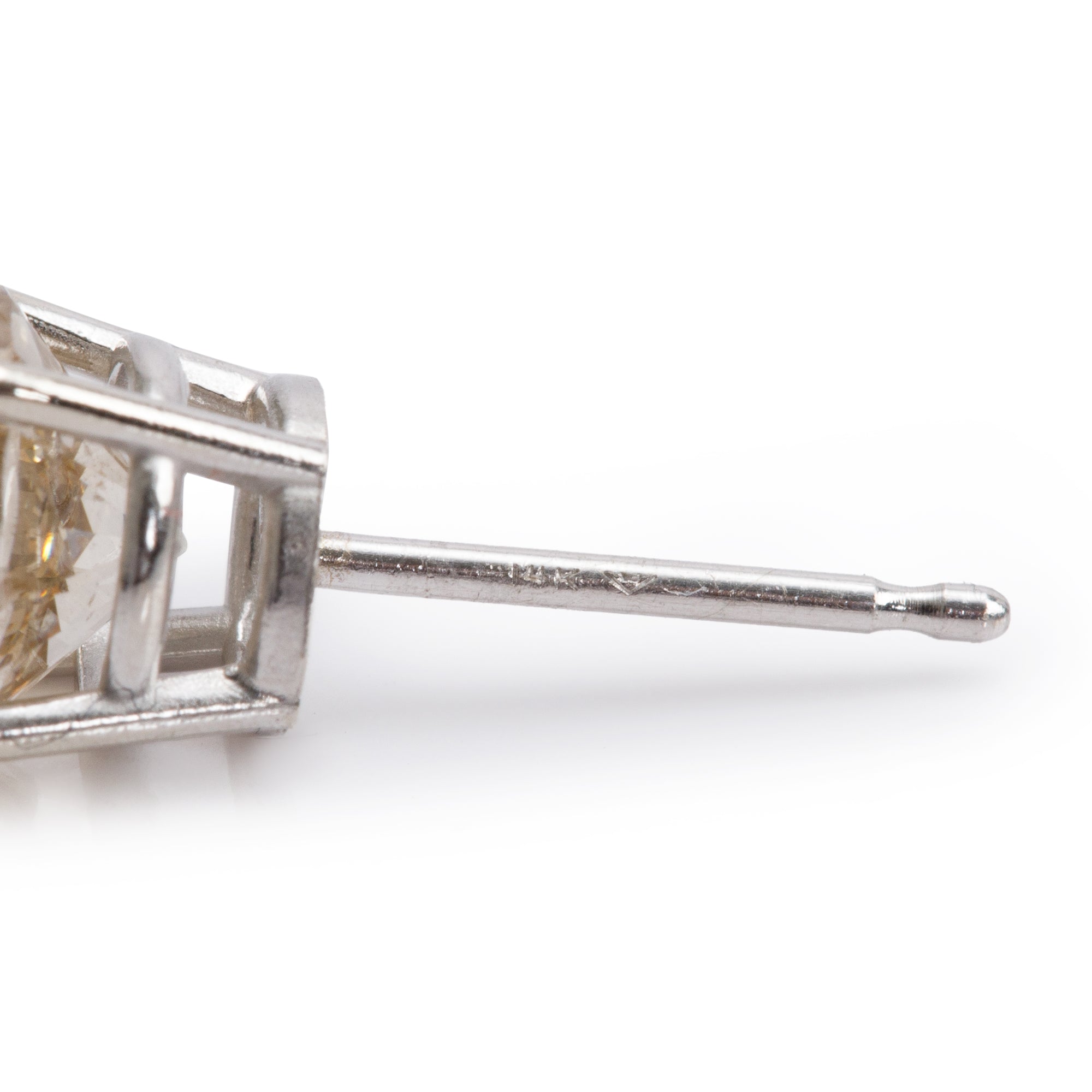 14k White Gold 1.98 tcw. Diamond Stud Earrings