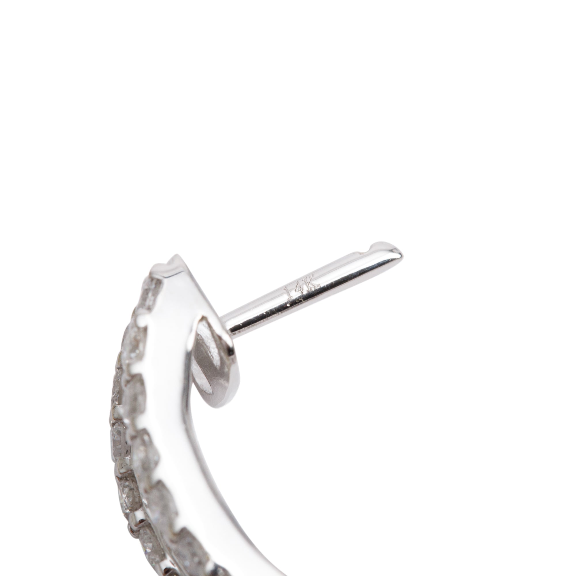 14k White Gold 2.03 tcw. Diamond Hoop Earrings
