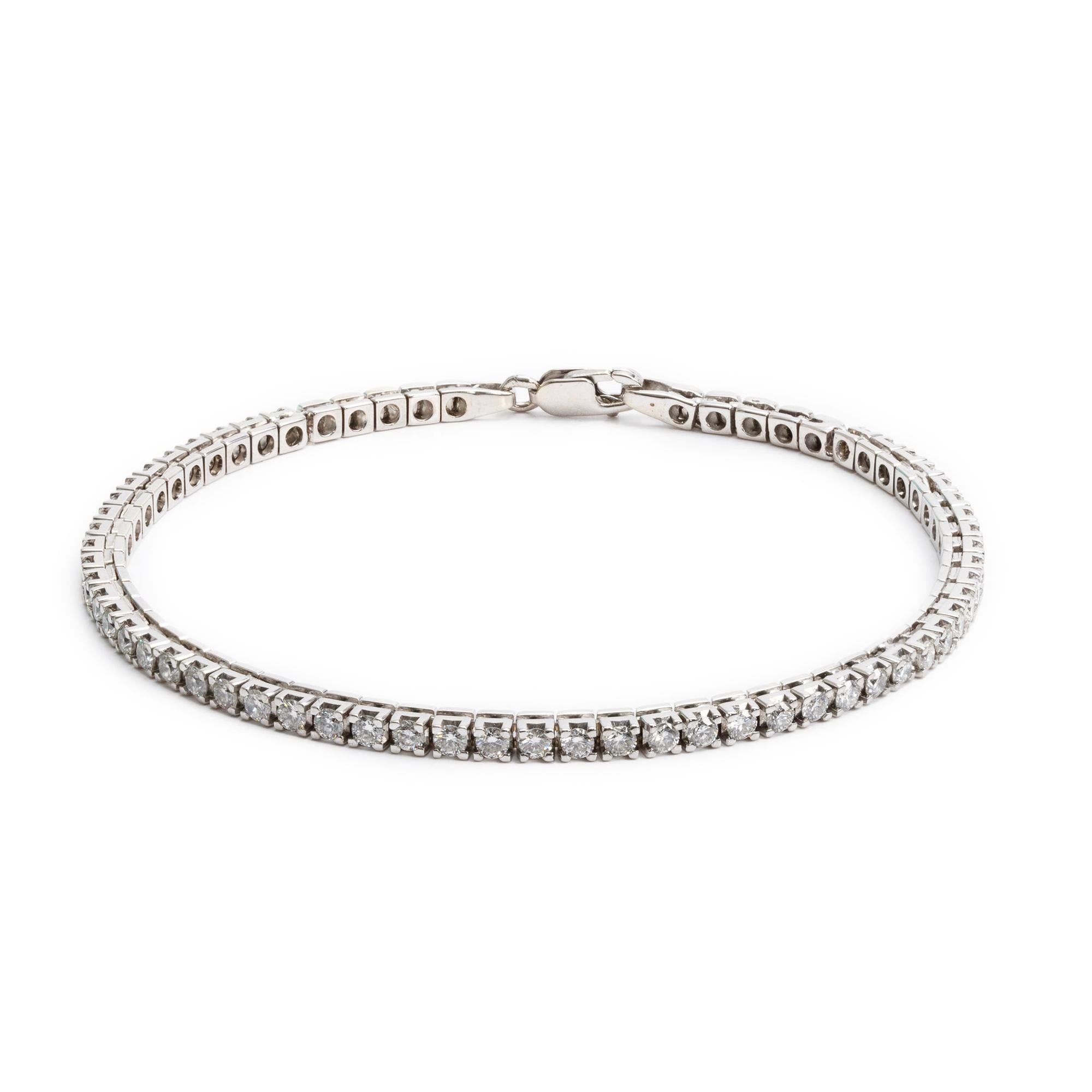 14k White Gold 2.07 tcw. Diamond Tennis Bracelet
