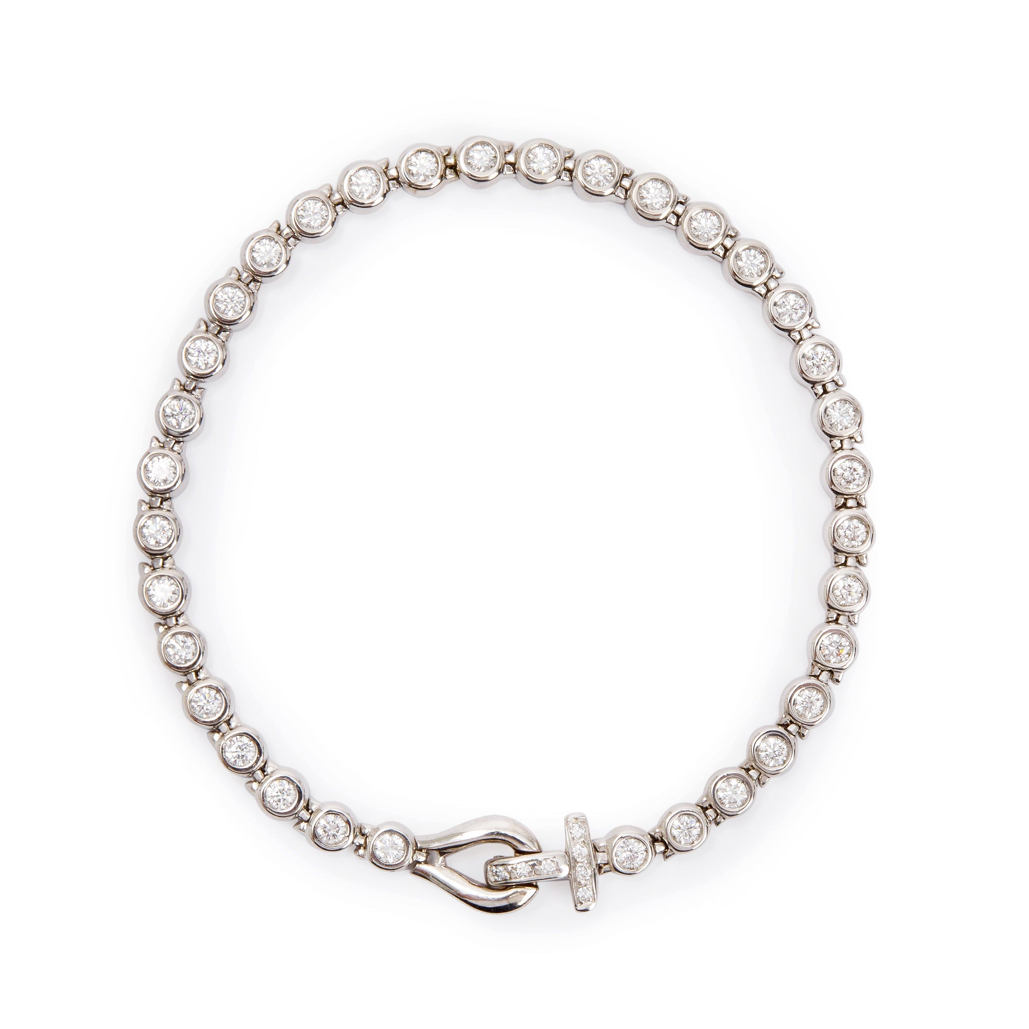 14k White Gold 2.11 tcw Diamond Link Bracelet