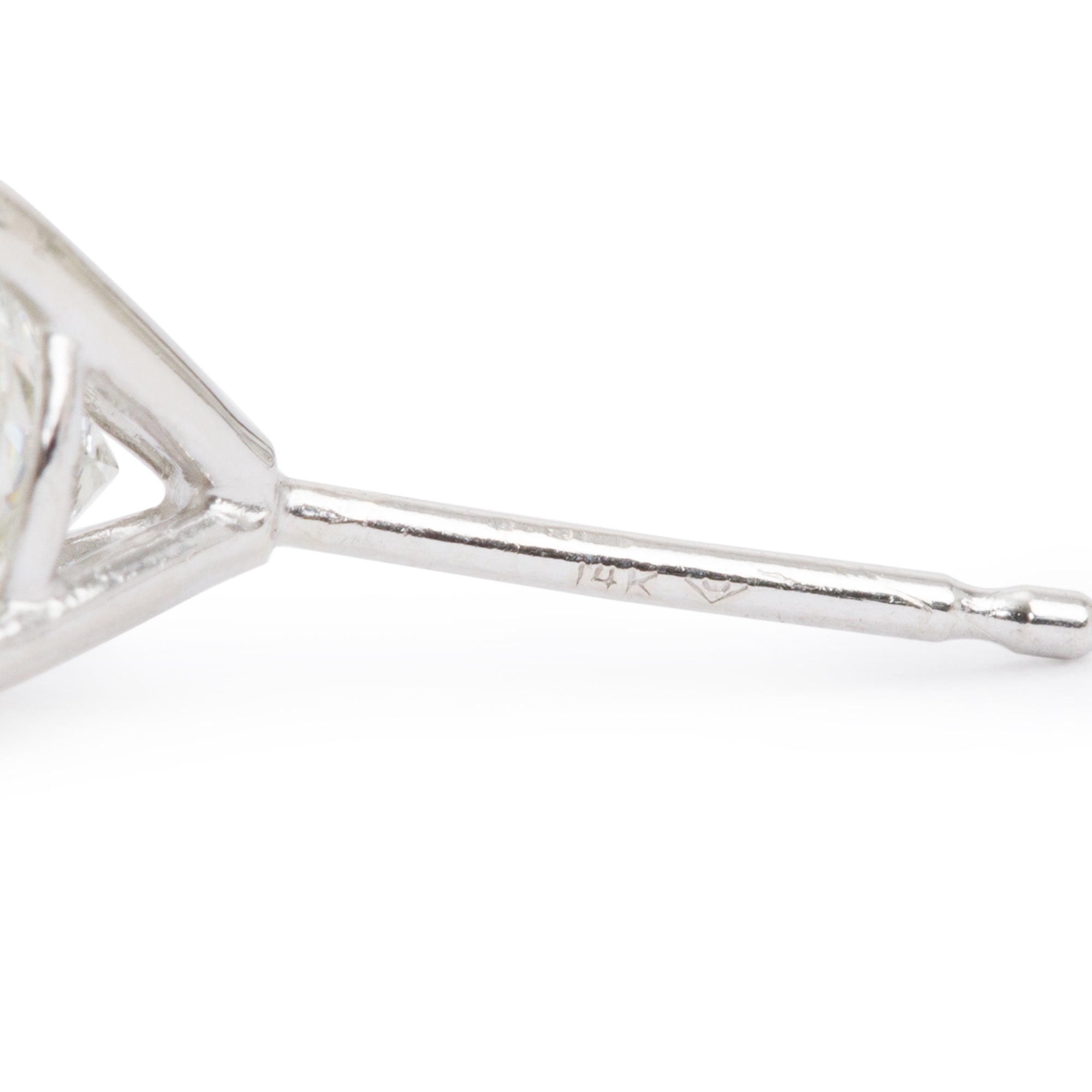 14k White Gold 2.24 tcw. Diamond Stud Earrings