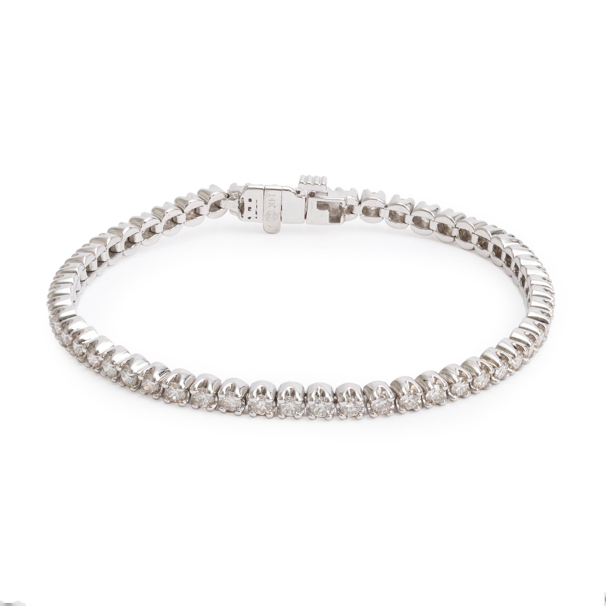 14k White Gold 2.70 tcw. Diamond Tennis Bracelet