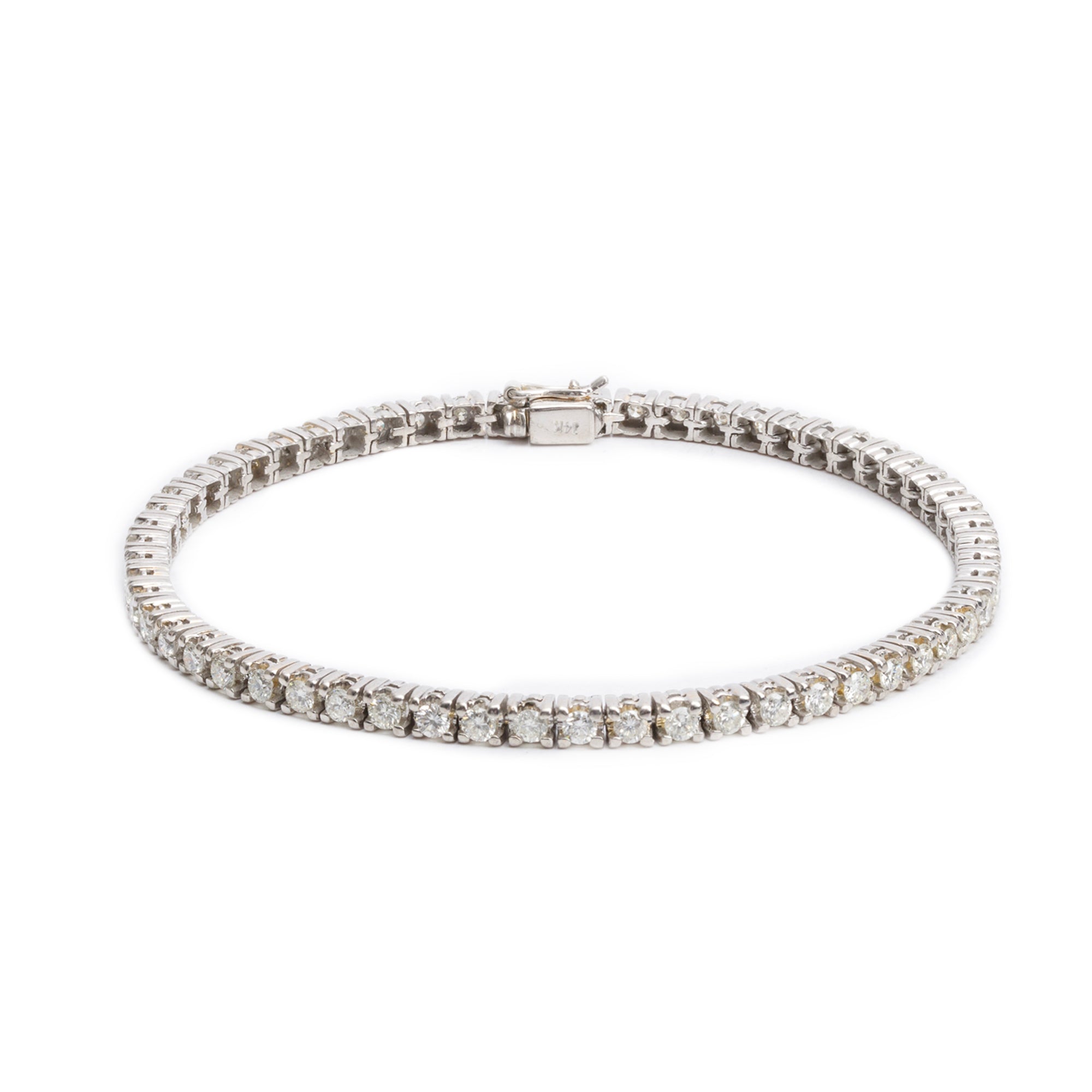 14k White Gold 2.77 tcw. Diamond Tennis Bracelet
