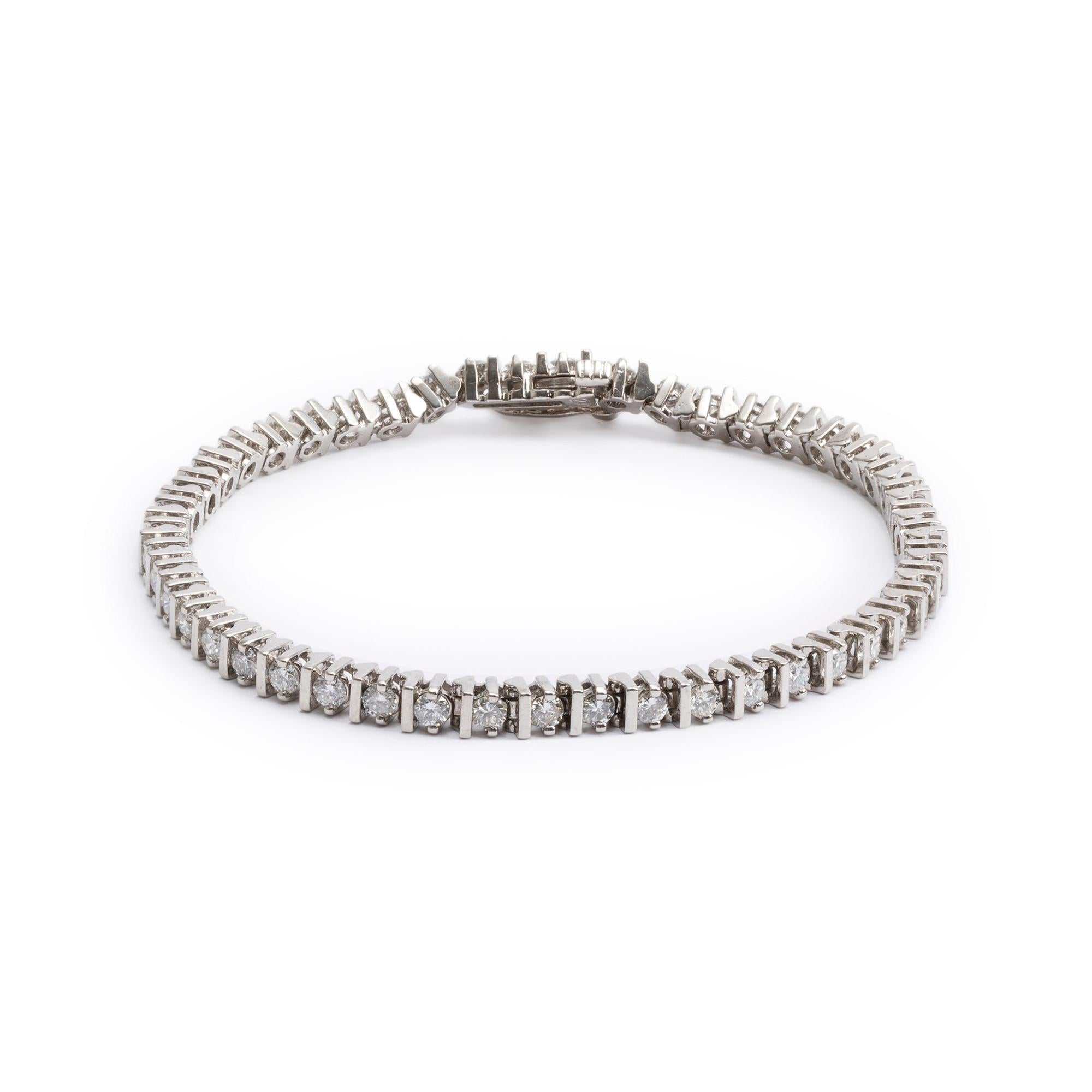 14k White Gold 3.00 tcw. Diamond Tennis Bracelet