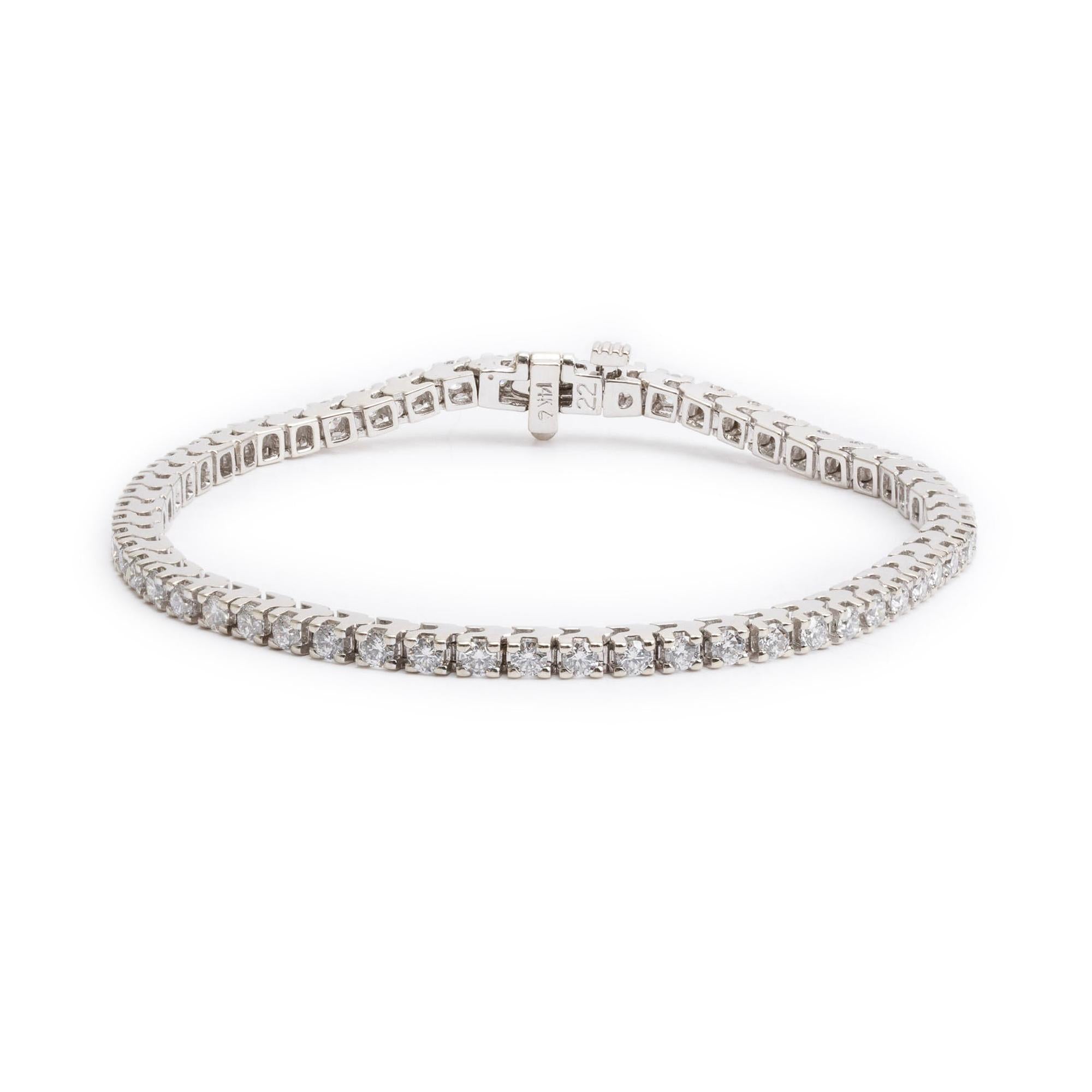 14k White Gold 3.11 tcw. Diamond Tennis Bracelet