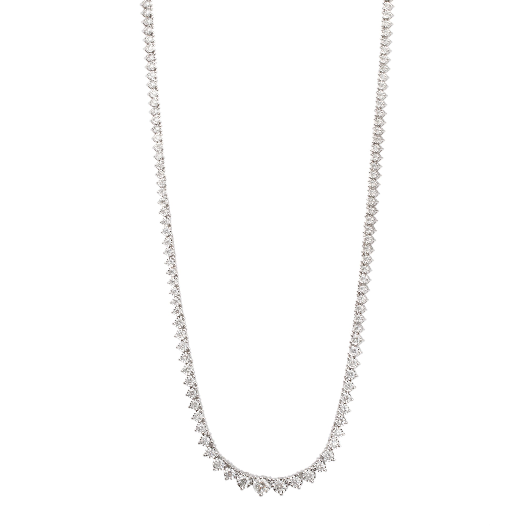 14k White Gold 4.32 tcw. Diamond Tennis Necklace
