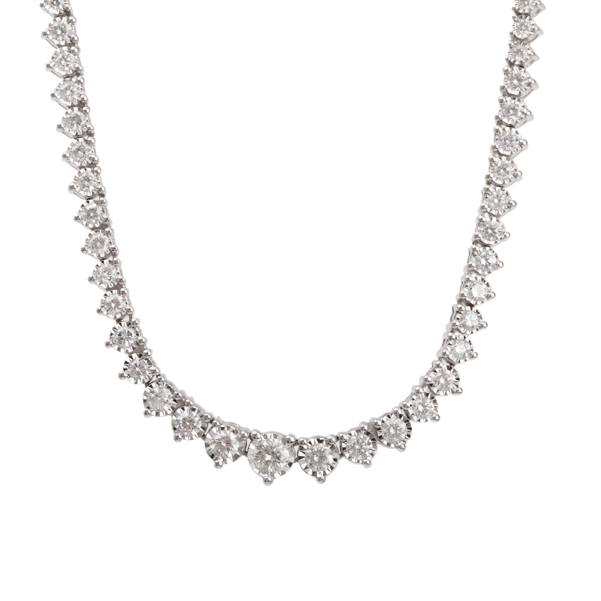 14k White Gold 4.32 tcw. Diamond Tennis Necklace