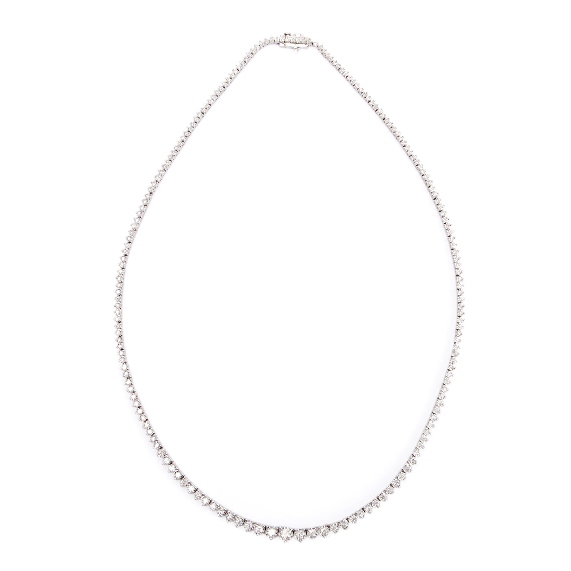 14k White Gold 4.32 tcw. Diamond Tennis Necklace
