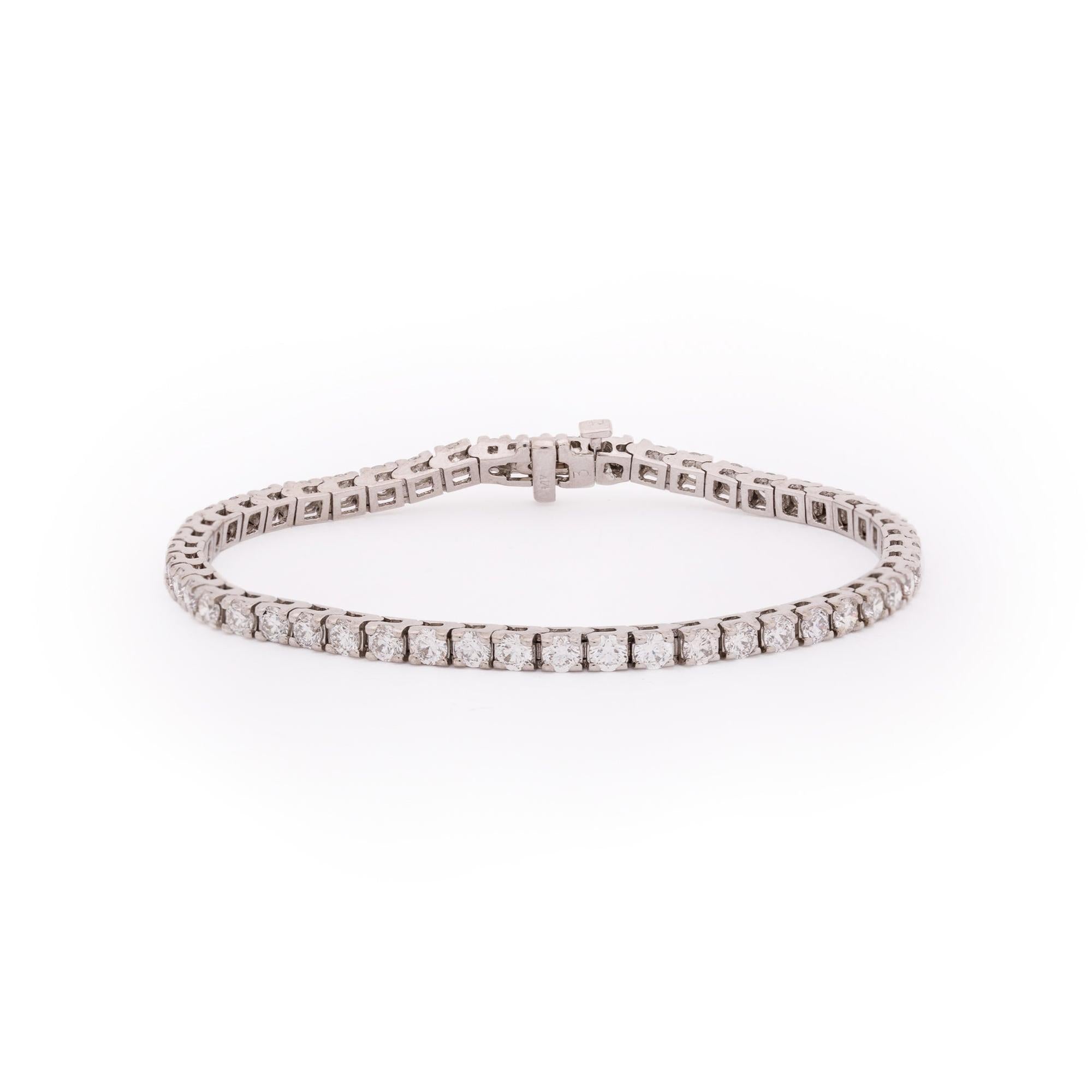 14k White Gold 4.50 tcw. Diamond Tennis Bracelet