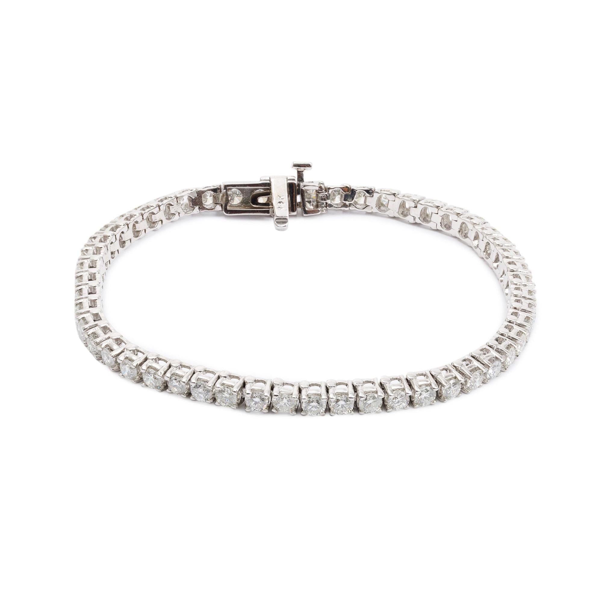 14k White Gold 4.59 tcw. Diamond Tennis Bracelet
