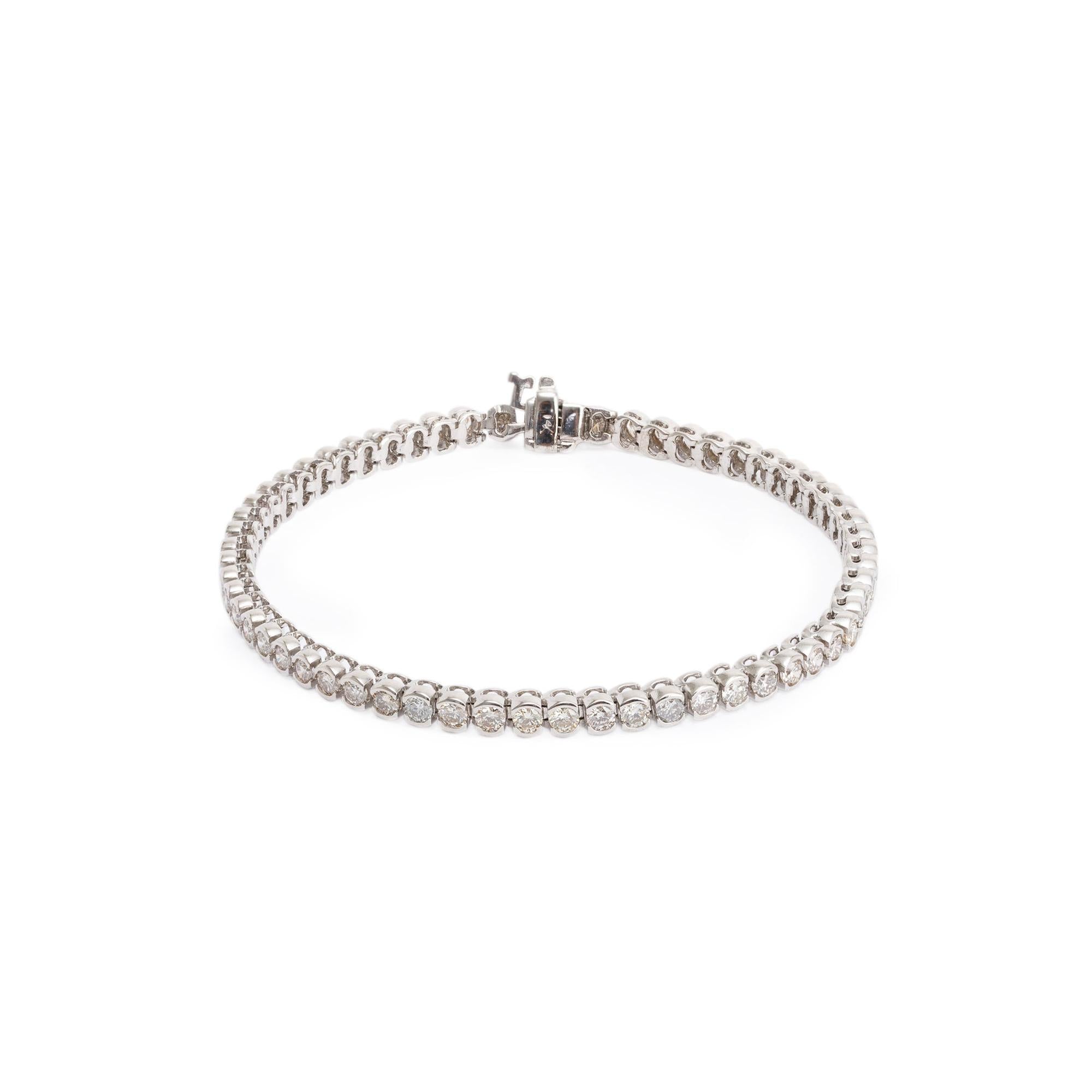 14k White Gold 4.80 tcw. Diamond Tennis Bracelet