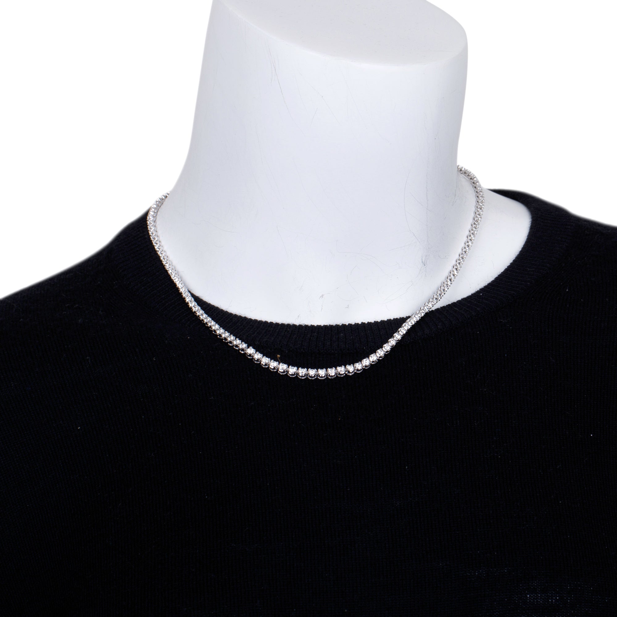 14k White Gold 5.85 tcw. Diamond Tennis Necklace