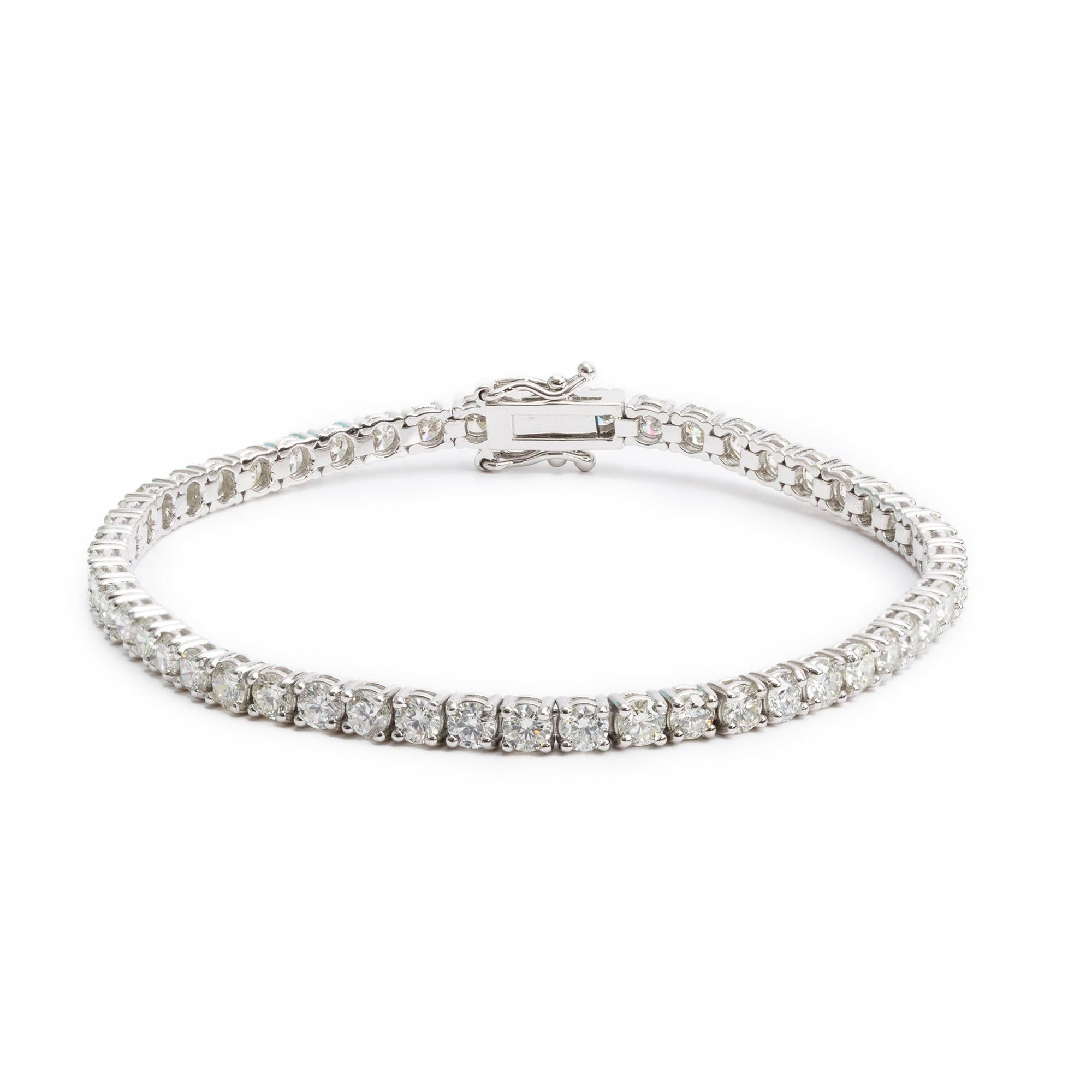 14k White Gold 6.00 tcw. Diamond Tennis Bracelet