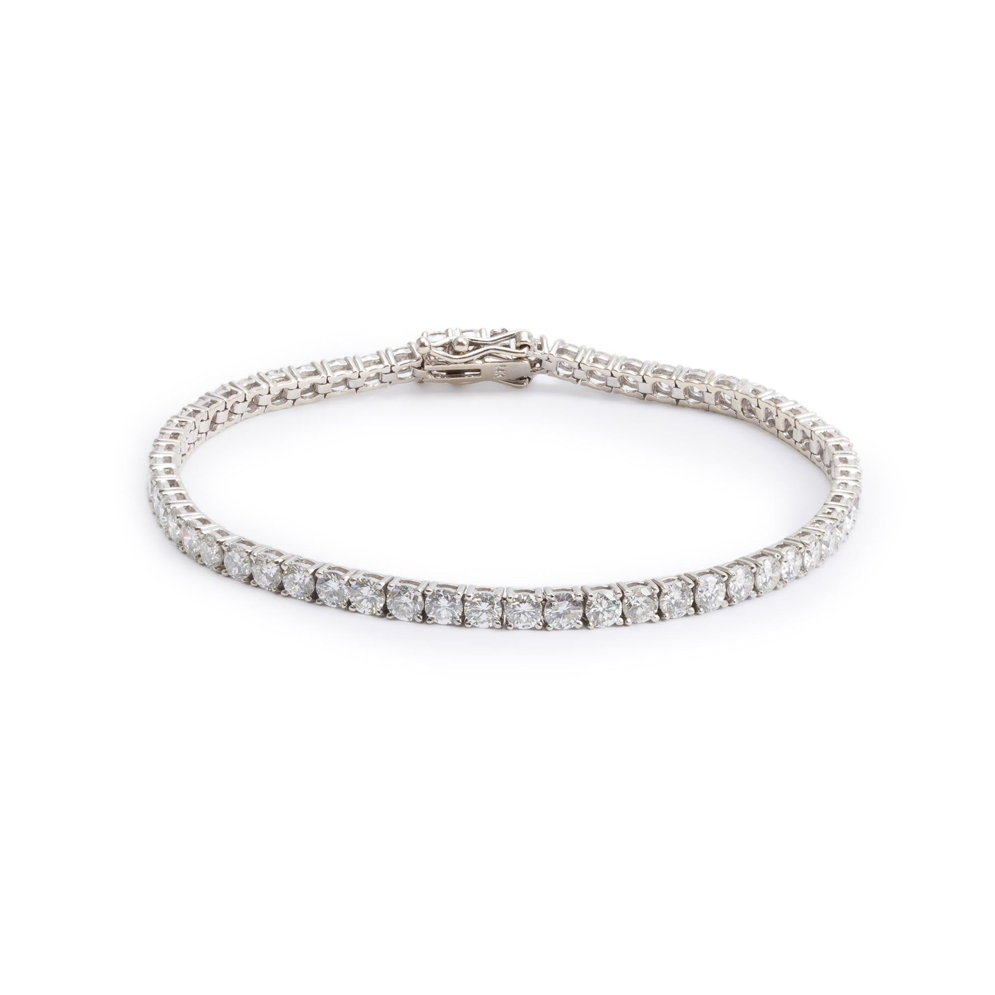 14k White Gold 6.09 tcw. Diamond Tennis Bracelet