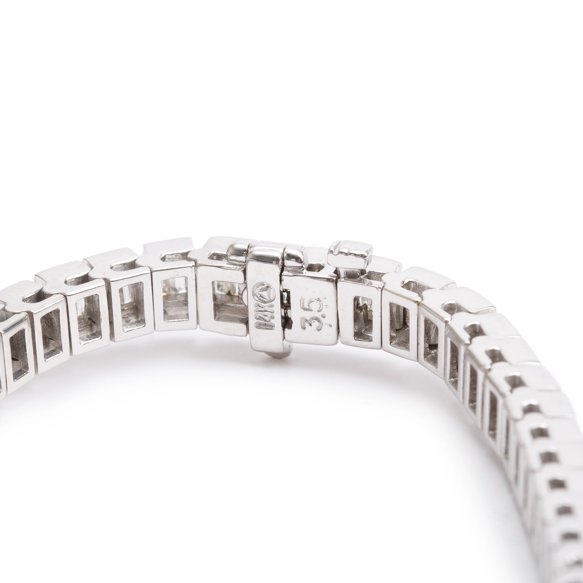 14k White Gold 6.62 tcw. Baguette Diamond Tennis Bracelet